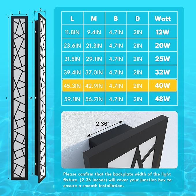 Modern Large Outdoor Wall Lights - Waterproof LED Exterior Lighting for Porch, Patio, Garden & Backyard - Dusk to Dawn Sensor & Energy Efficient