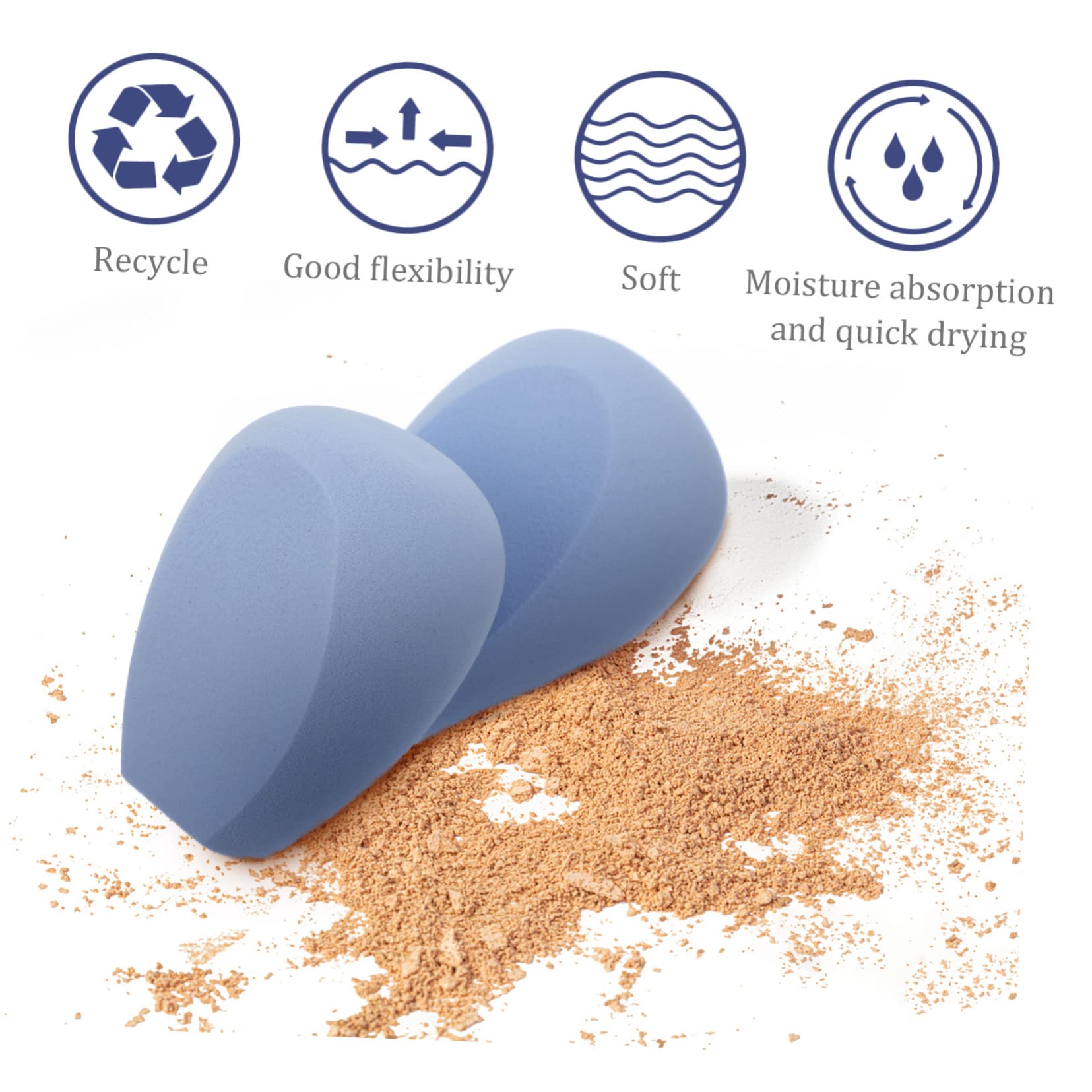 Minkissy 3-Pack Makeup Sponges - Soft Reusable Beauty Blender for Foundation, Concealer & Cream (Dry/Wet Use) - Perfect for Everyday Makeup, Birthday & Christmas Gifts