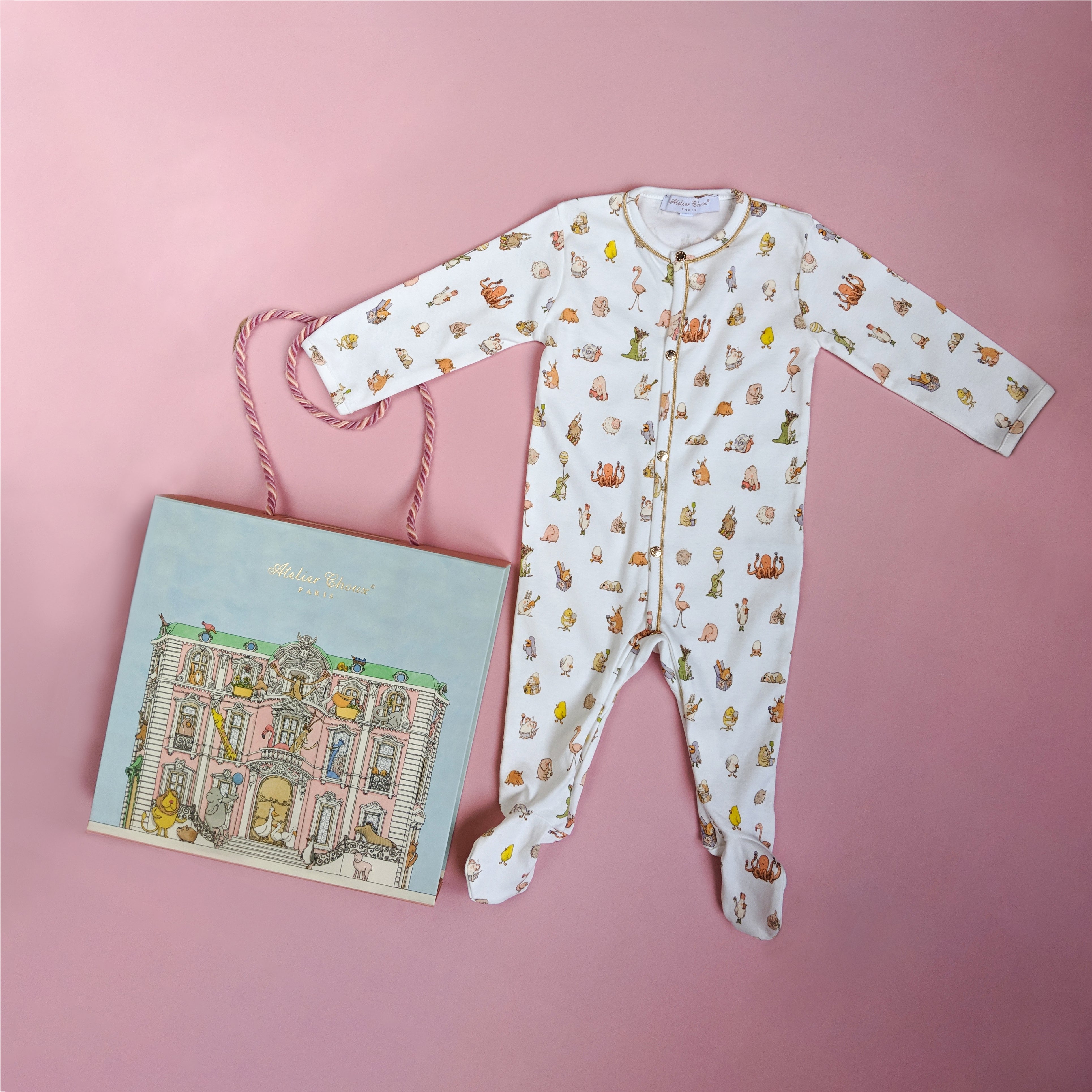 Atelier Choux Classic Baby Playsuit - Organic Cotton Romper for Newborns & Infants - Perfect for Playtime, Photo Shoots & Special Occasions