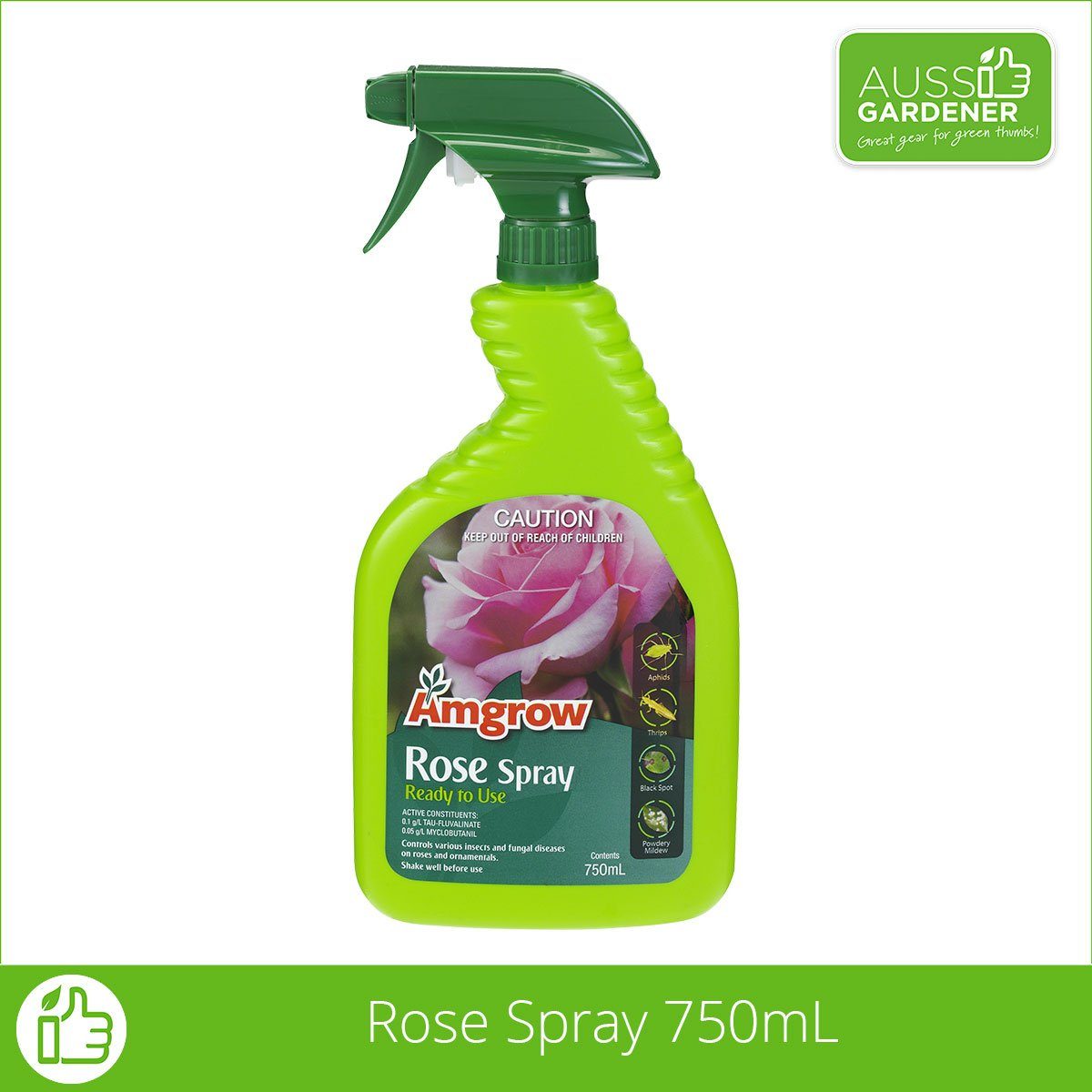 Amgrow Rose Spray (Premixed) 750ml - Ready-to-Use Fungicide & Insecticide for Healthy Roses - Perfect for Garden Care & Rose Bush Protection