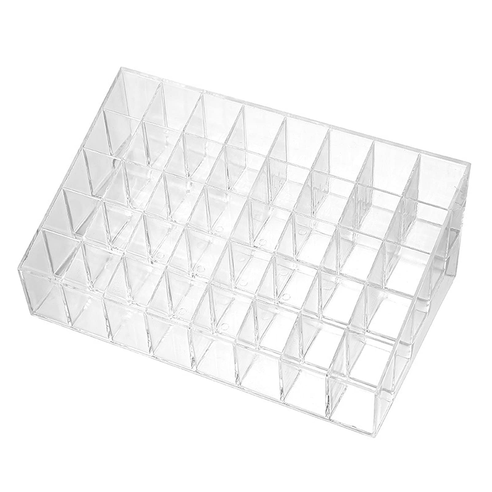 24 Grid Acrylic Cosmetic Organizer Box - Lipstick, Nail Polish & Makeup Storage Display Holder | Durable, Clear Makeup Organizer for Vanity, Bathroom & Travel (36 Grids)