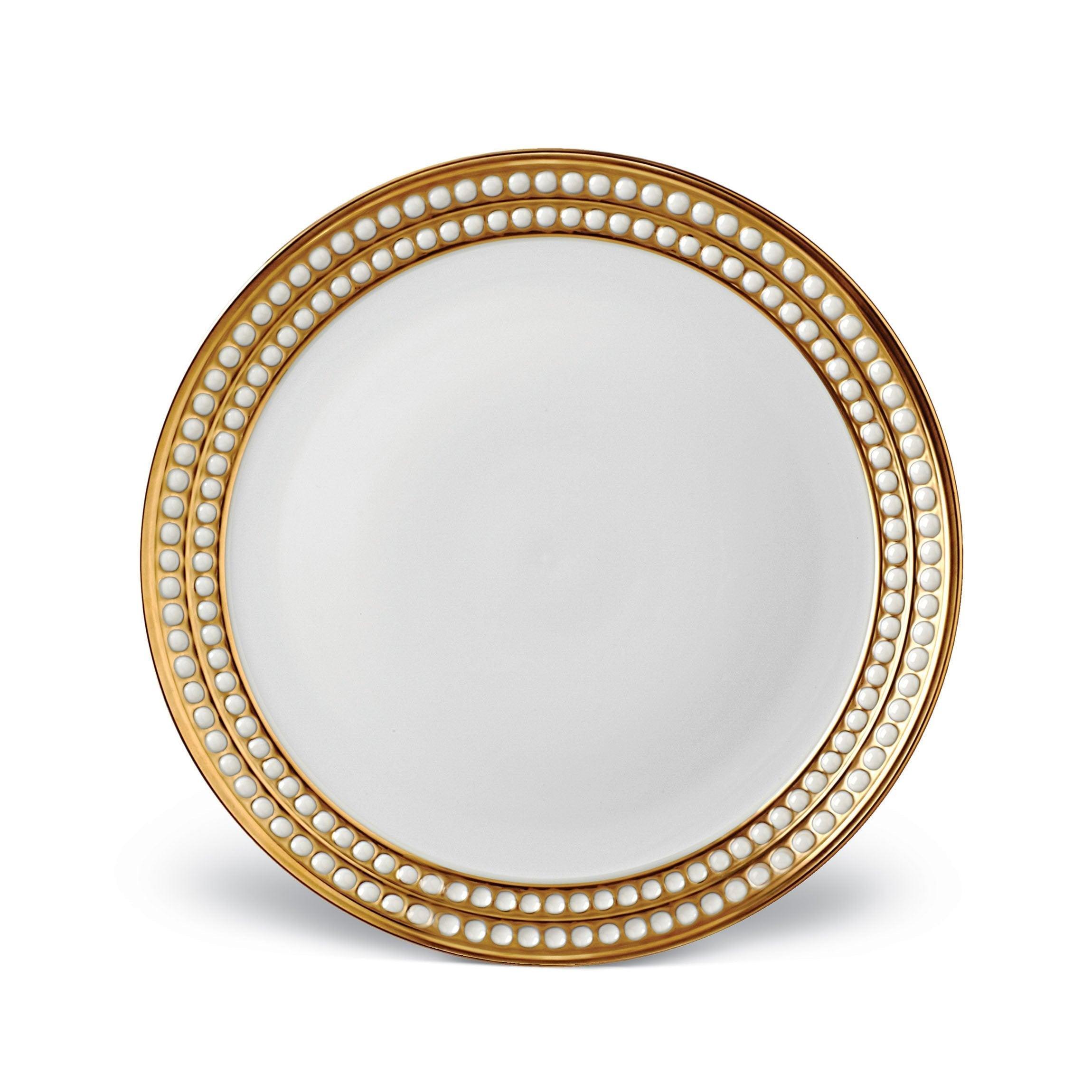 Perlée Elegant Porcelain Dinner Plate Set - 10.5 Inch Round Fine China Plates for Formal Dining, Parties & Special Occasions - Microwave & Dishwasher Safe White Ceramic Plates