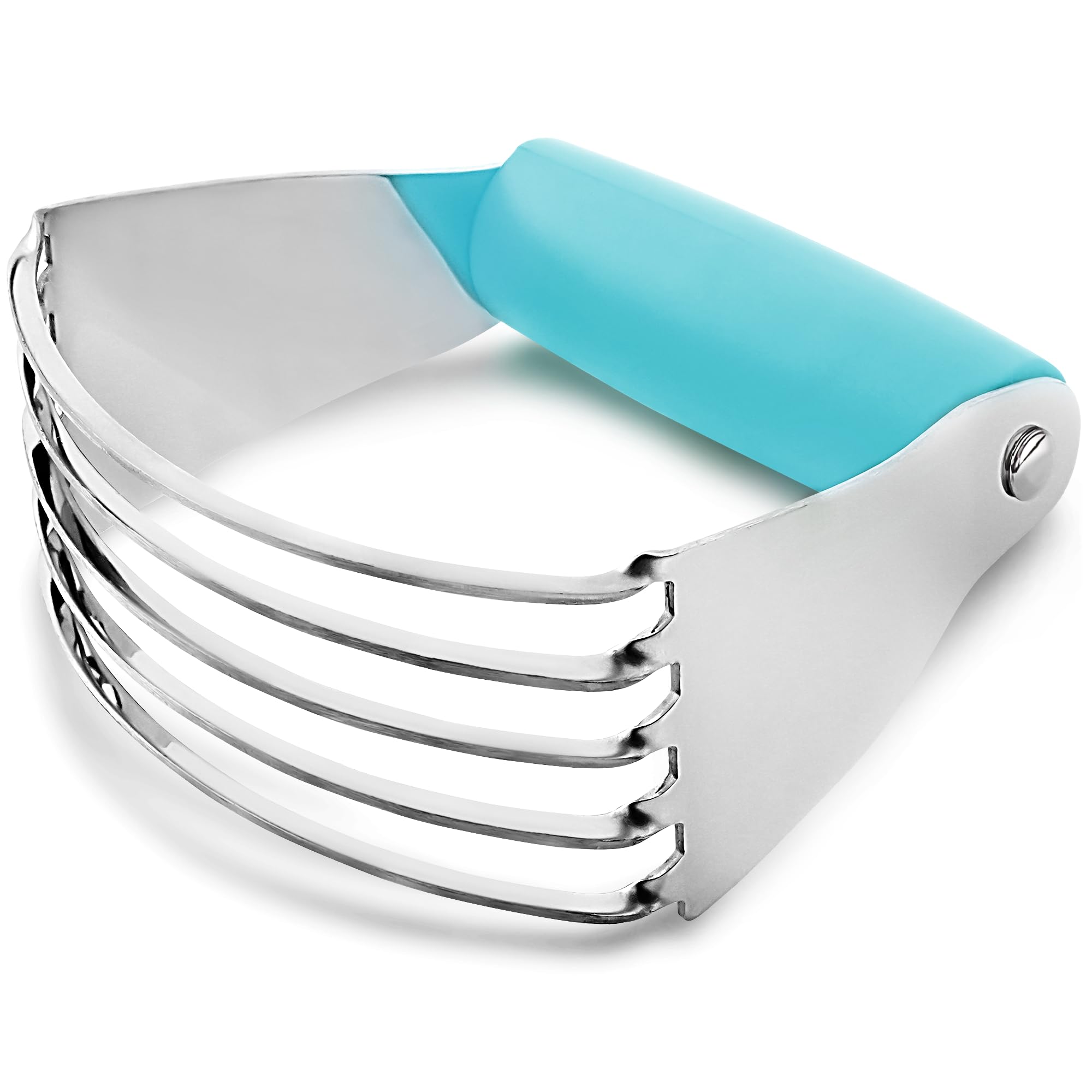 Zulay Kitchen Stainless Steel Dough Blender - Heavy Duty Pastry Cutter with Sharp Blades for Baking Pies, Cookies & Pastries - Perfect Butter Cutter for Home Bakers (Blue) | Ideal for Making Flaky Pie Crusts, Biscuits & Scones