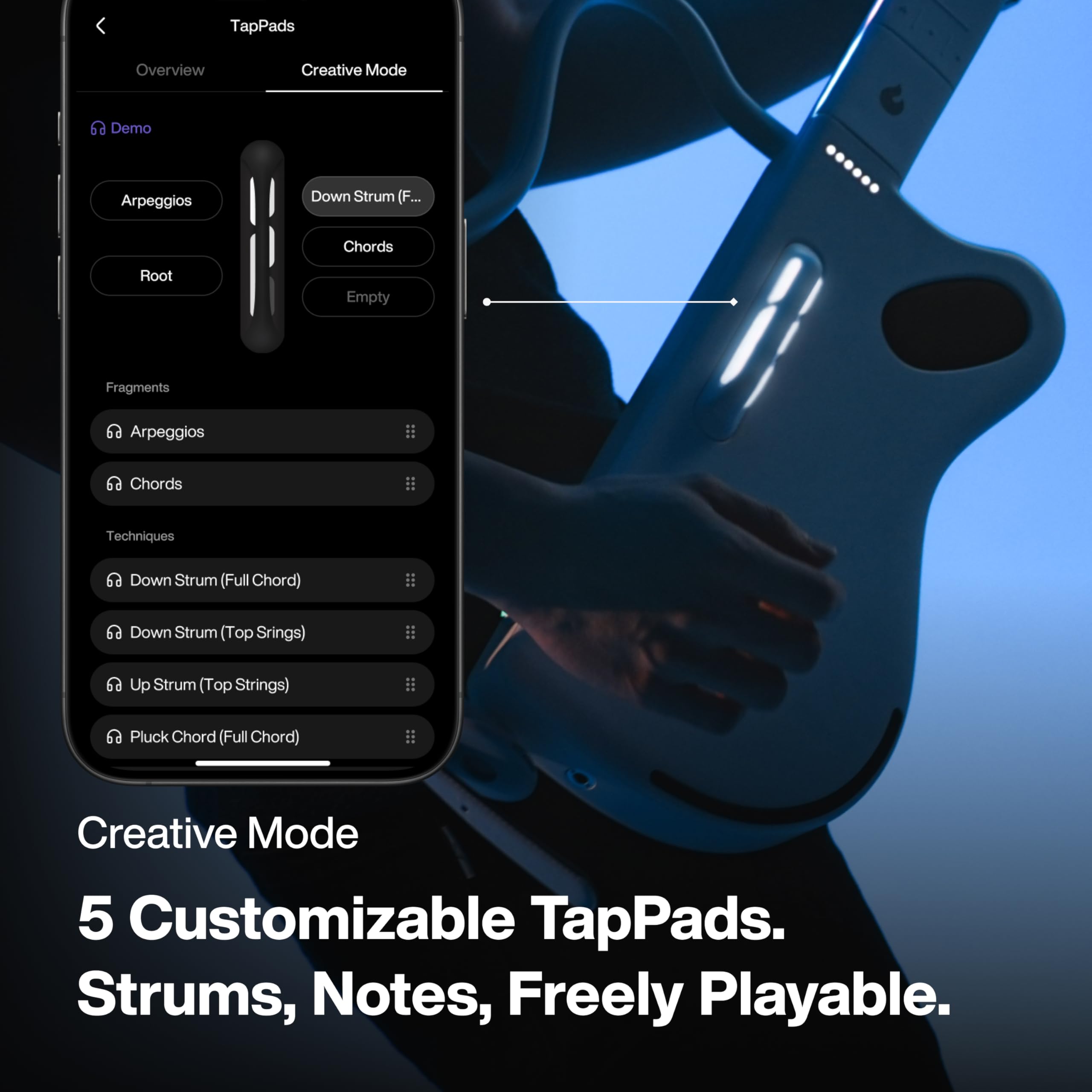 LAVA GENIE Stringless Smart Guitar - Wireless, 30.5 Inch Foldable Electric Guitar with 100+ Instrument Presets & Built-in Speaker - Perfect for Travel, Practice & Silent Playing (White)
