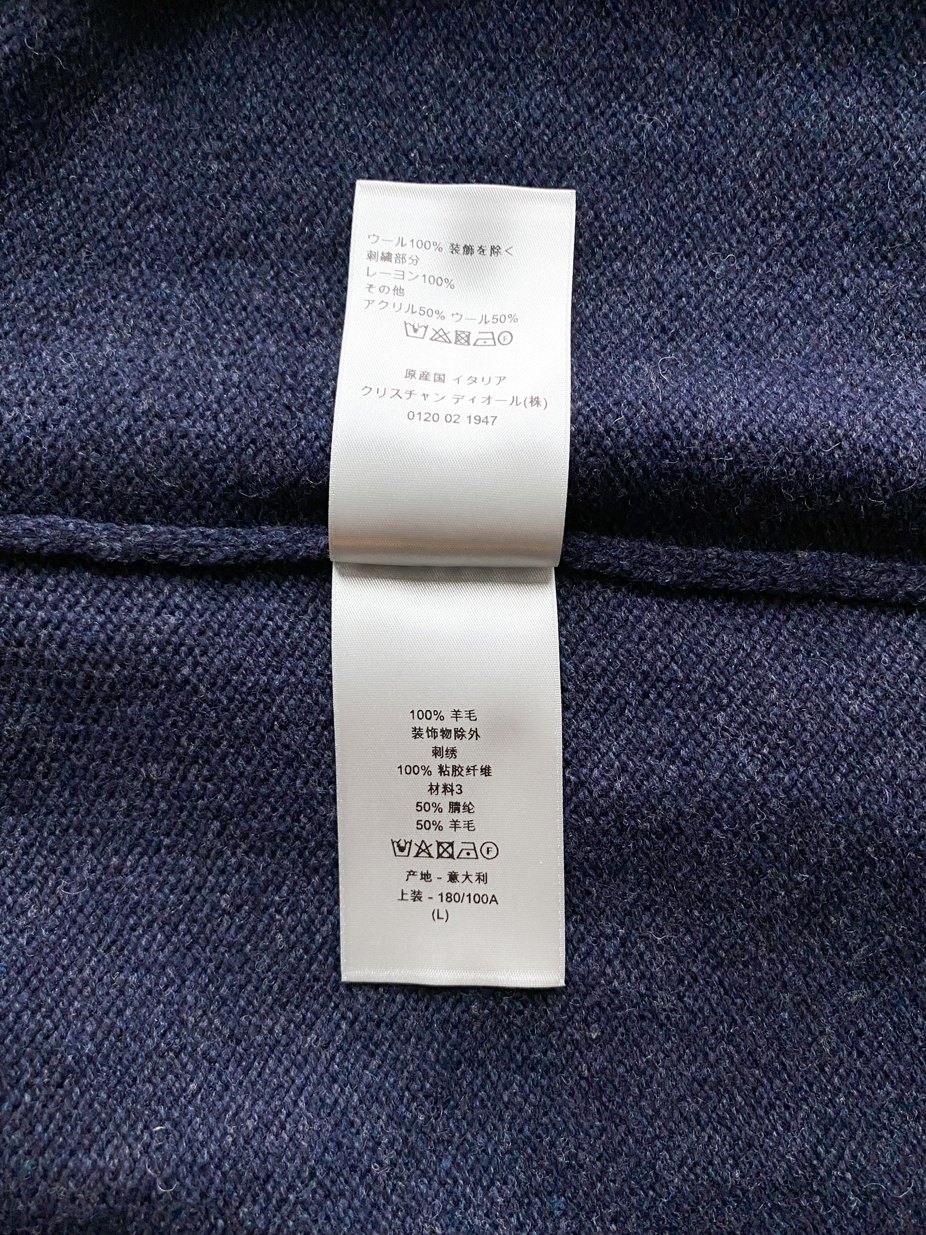 Dior Navy Atelier Wool Knitted Sweater for Women - Luxury Cashmere Pullover Winter Fashion - Perfect for Office, Date Night & Holiday Parties