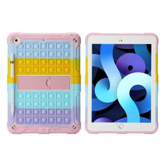 Non-Toxic Soft Silicone Pop Push It Bubble Case for iPad 9 - Stress Relief Fidget Toy for Office, School & Travel