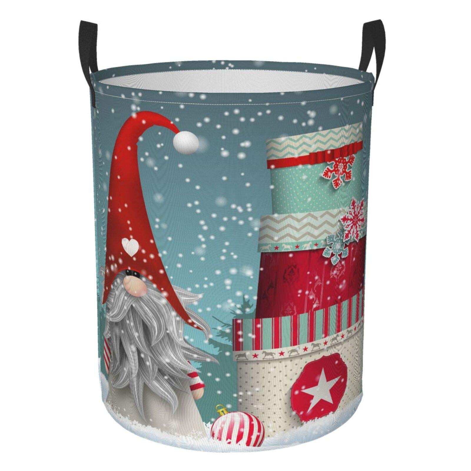 FeHuew Collapsible Laundry Basket with Handle - Waterproof Fabric Hamper for Clothes, Toys & Storage | Large Foldable Organizer Bin for Bathroom, Bedroom & Nursery | Perfect for Christmas Decor, Winter Home Organization & Holiday Gifts