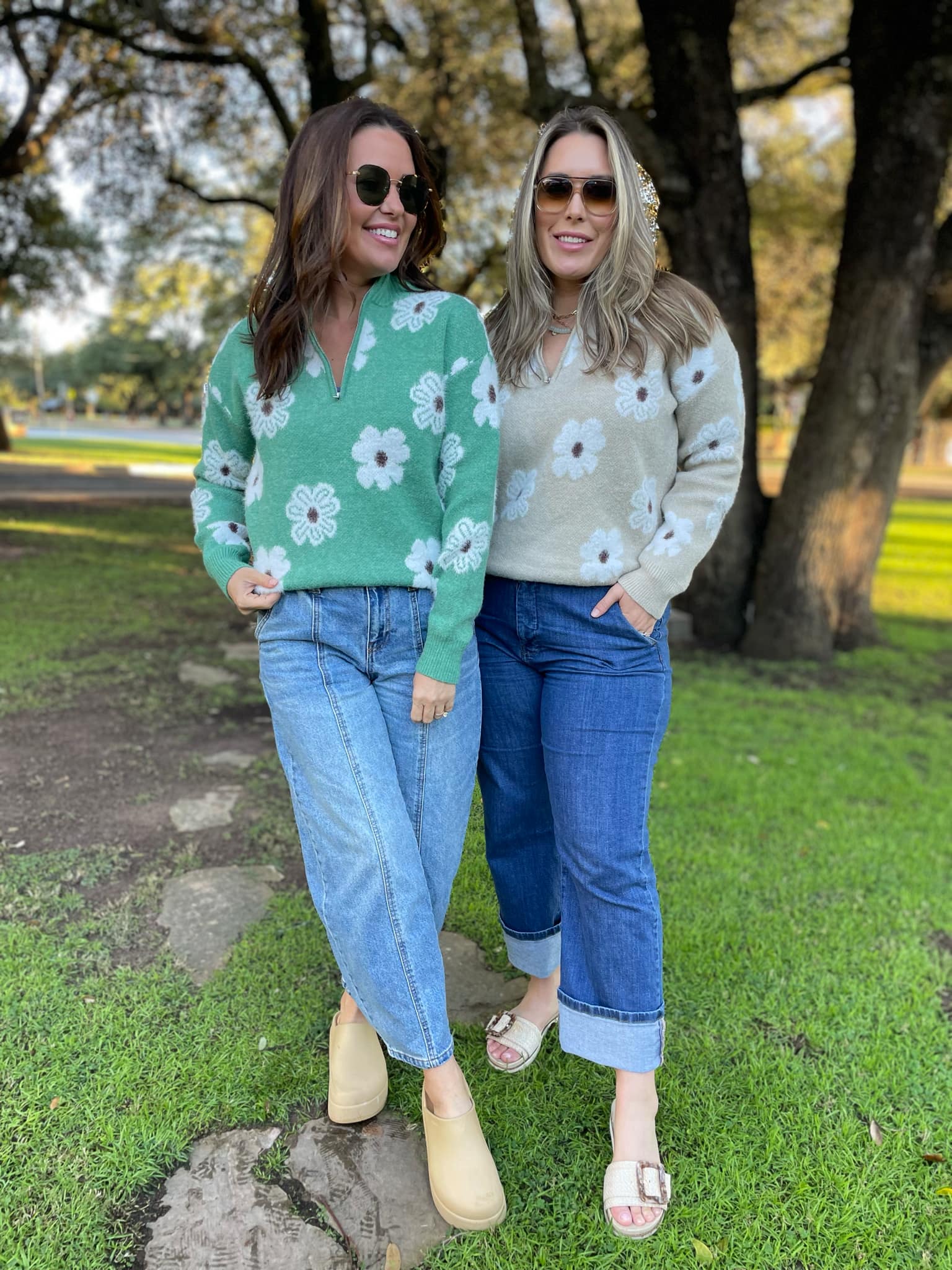 PREORDER: Stylish Flower Powered Half Zip Sweater for Women - 4 Trendy Colors | Perfect for Casual Outfits, Spring Layering & Outdoor Activities