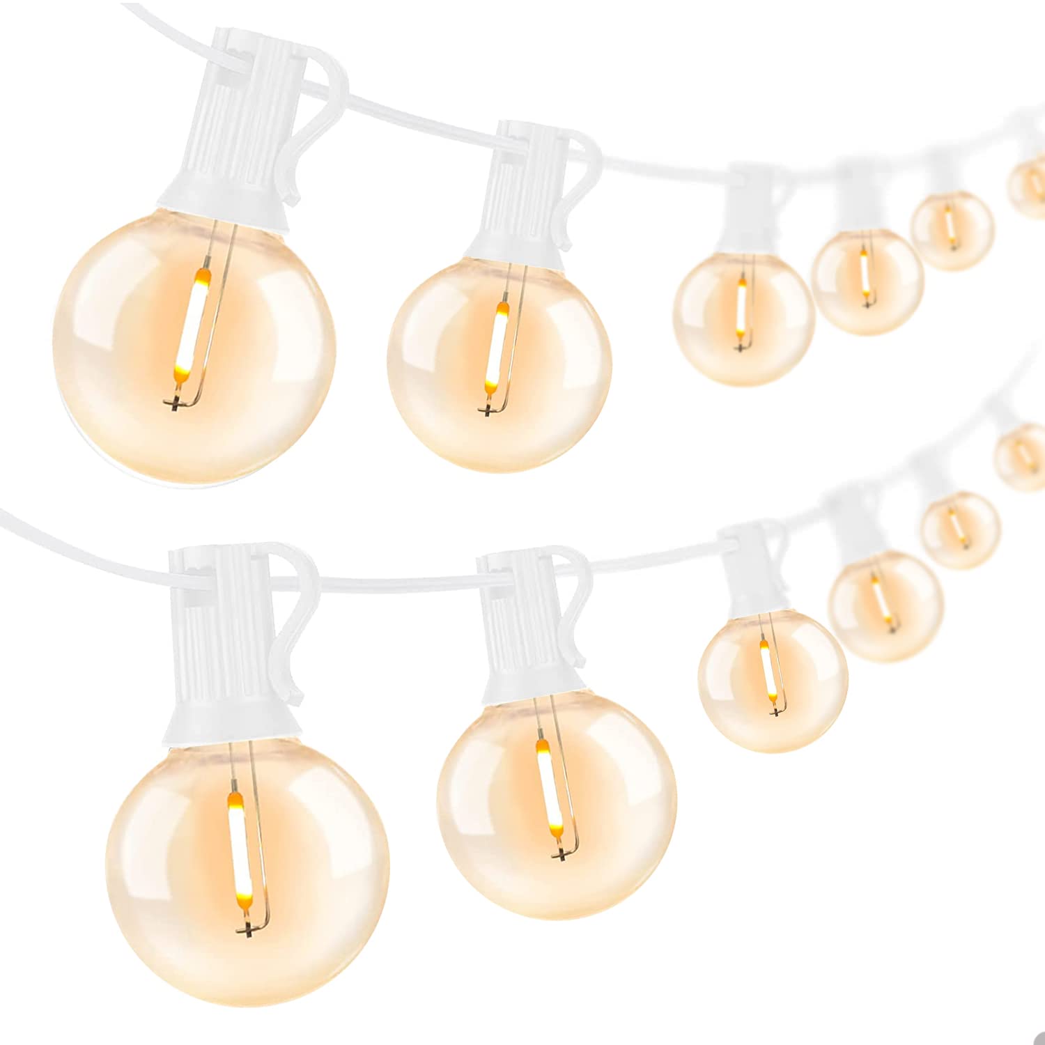 Afirst 25FT LED Outdoor String Lights with 27 Shatterproof Weatherproof Globe Bulbs - Perfect for Patio, Backyard, Garden, Wedding & Party Decoration Lighting