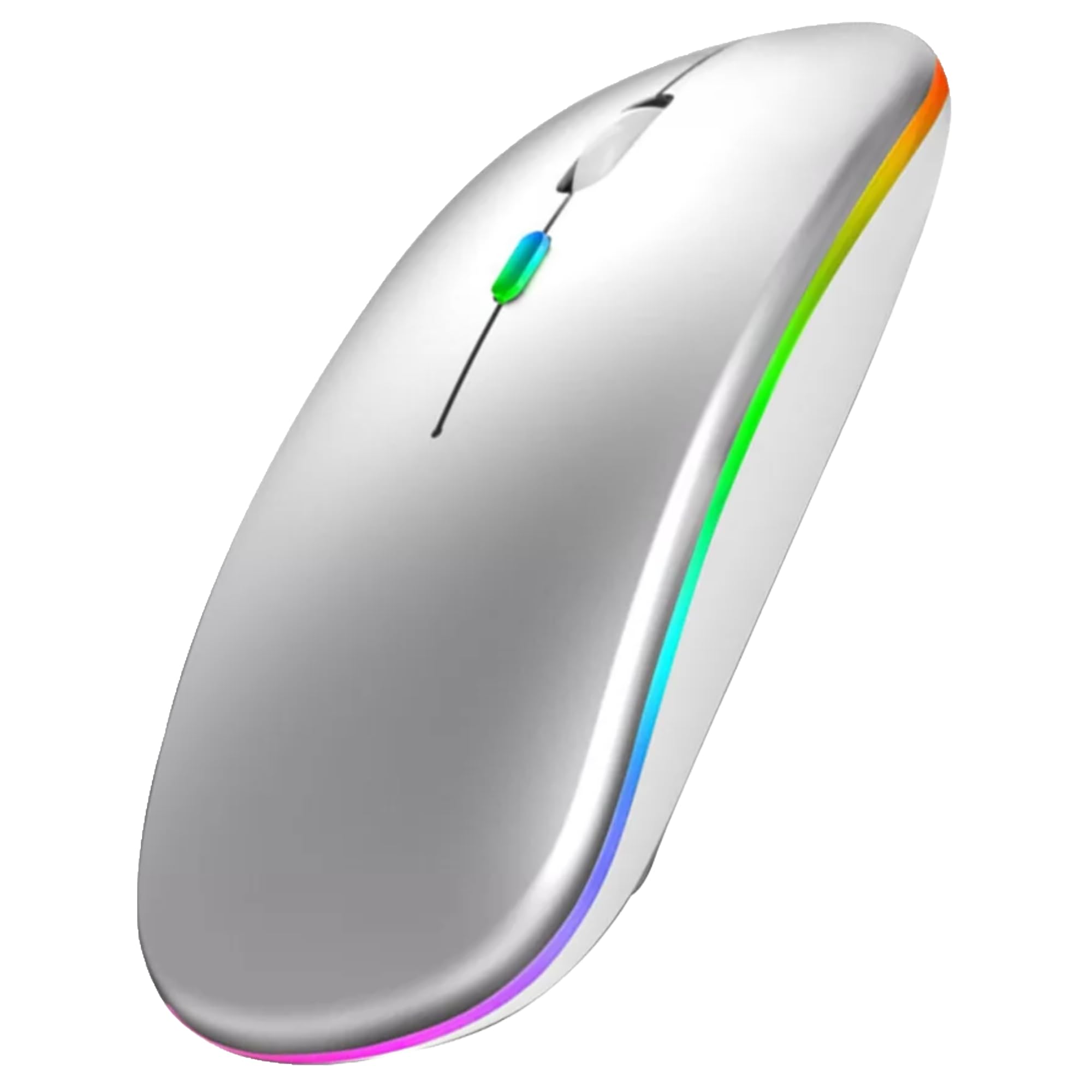 SANNOXY Slim 2.4G Wireless Mouse with Nano Receiver - Ergonomic Silent Click Computer Mouse for Laptop, PC, Mac - Portable Silver Mouse for Office, Home, Travel & Gaming