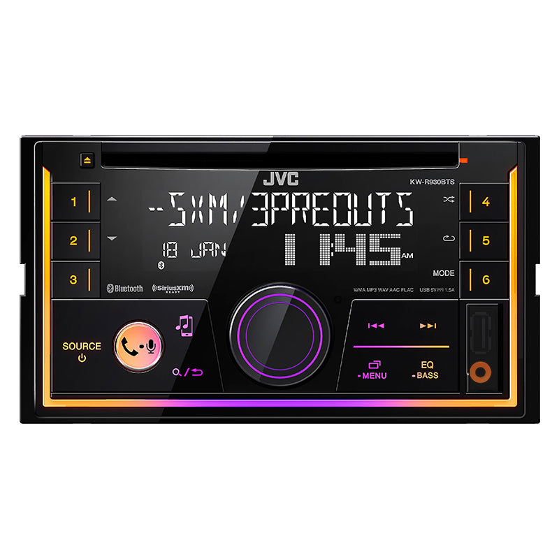 JVC KW-R930BTS Bluetooth Car Stereo Receiver with USB & AUX Input - High-Quality Audio for Cars, Trucks & SUVs - Perfect for Commuting, Road Trips & Hands-Free Calling