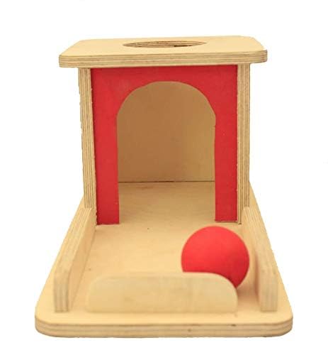 Montessori Sensorial Object Permanence Box with Tray & Wooden Ball - Early Learning Toy for Babies & Toddlers - Perfect for Montessori Classroom, Homeschooling & Sensory Play Activities