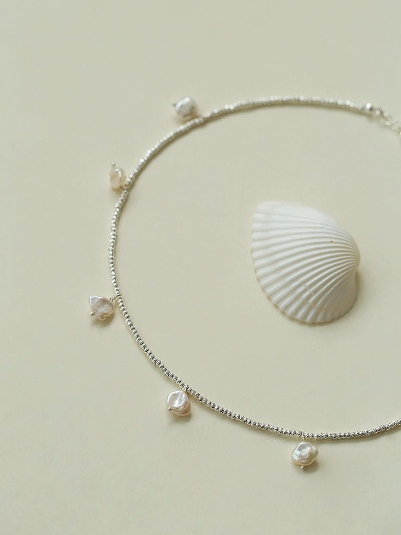 Elegant Natural Silver Beads and Pearl Pendant Necklace for Women - Handmade Jewelry Gift for Wedding, Anniversary & Special Occasions
