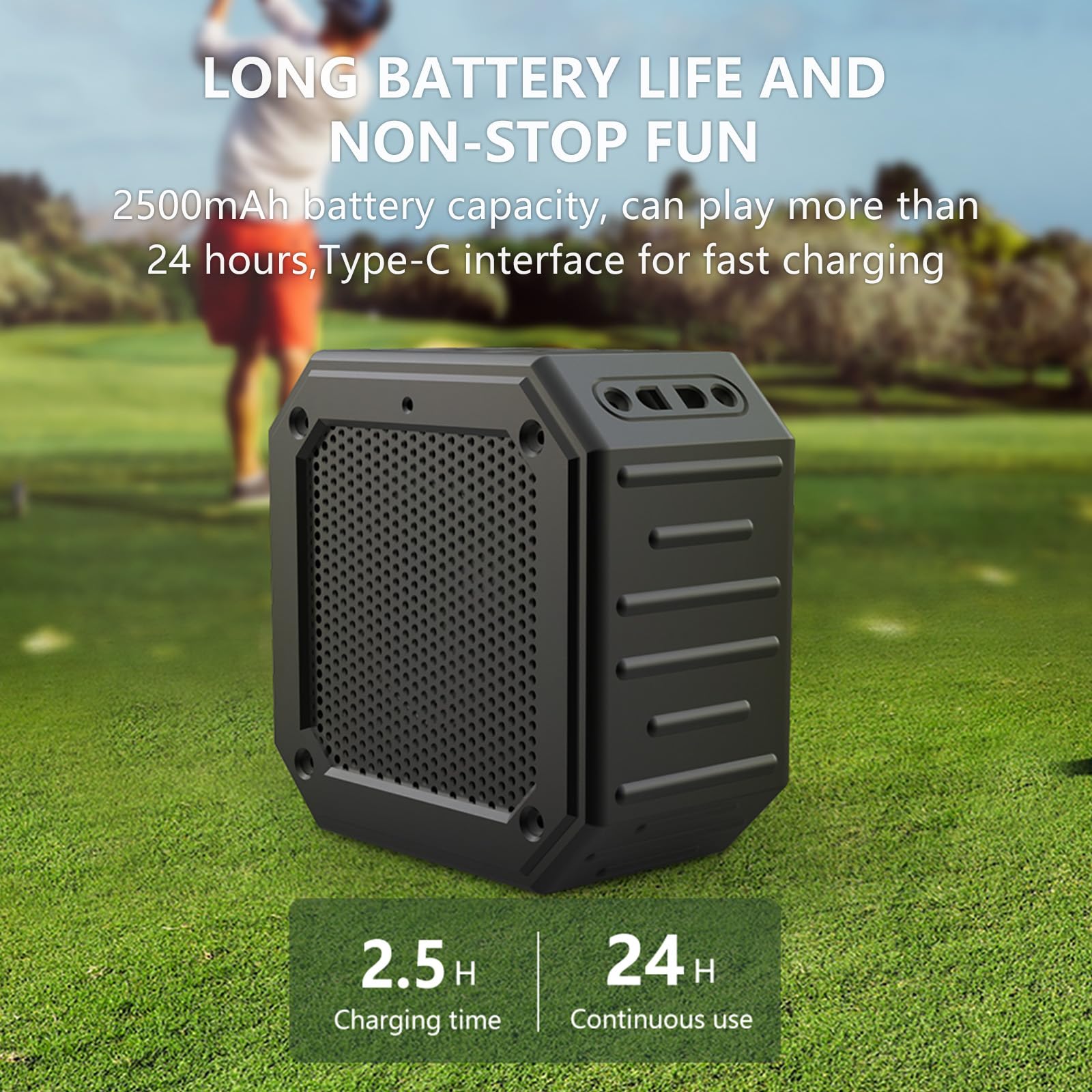 Premium Bluetooth Golf Cart Speaker - IPX7 Waterproof, Strong Bass, Loud Magnetic Wireless Speaker for Golf Carts & Outdoor Adventures | Perfect for Golfing, Beach Parties, Camping & Tailgating