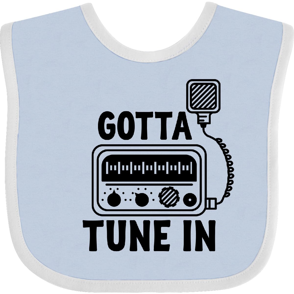 Inktastic CB Ham Radio Fan Trucker Baby Bib - Funny & Durable Cotton Bib for Infants & Toddlers - Perfect for Feeding, Playtime & Messy Meals
