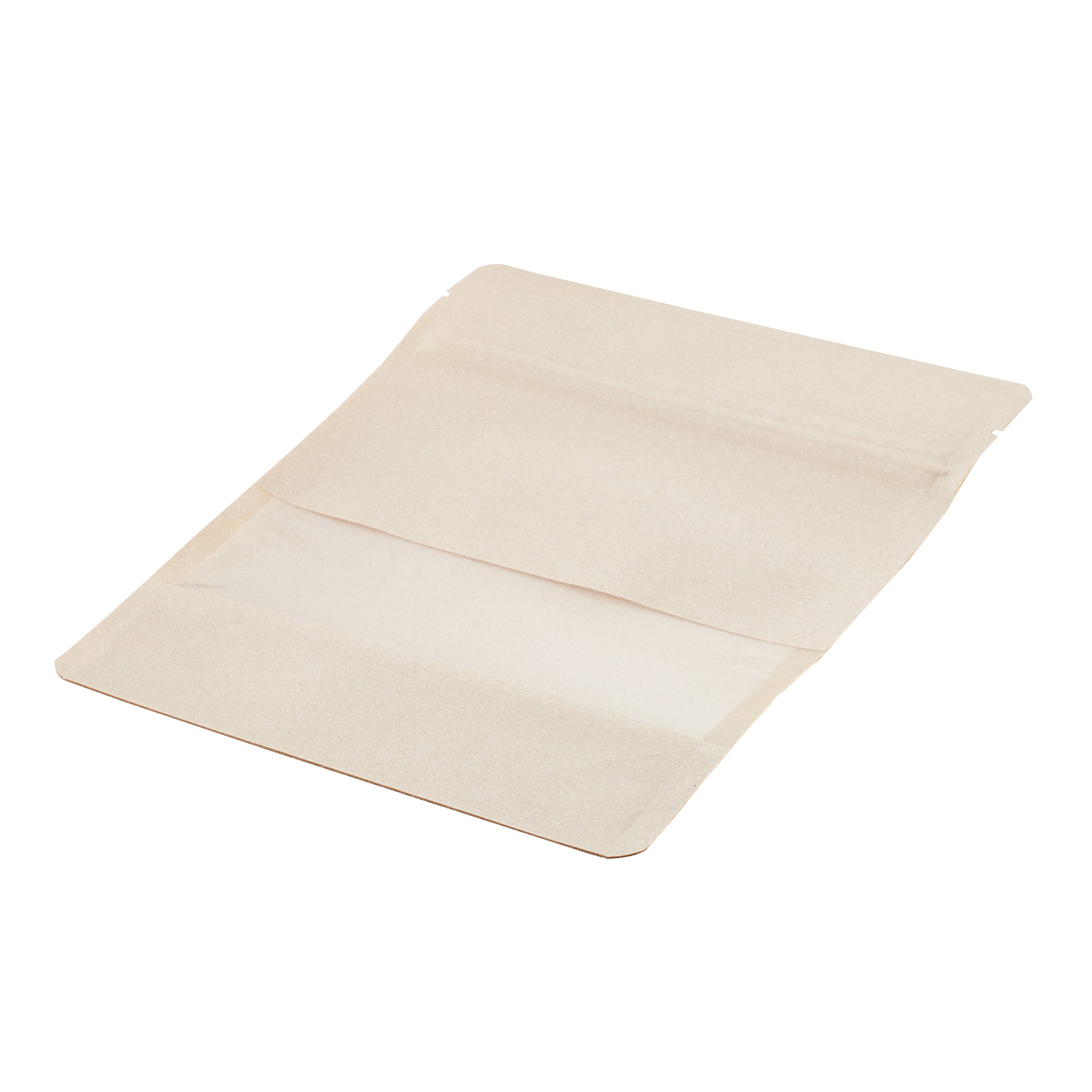 Kraft Plastic Small Window Bags with Heat Sealable Closure - 7 x 4 3/4 x 1 1/2 Inches - Pack of 100 - Perfect for Bakery, Candy Packaging & Small Retail Items
