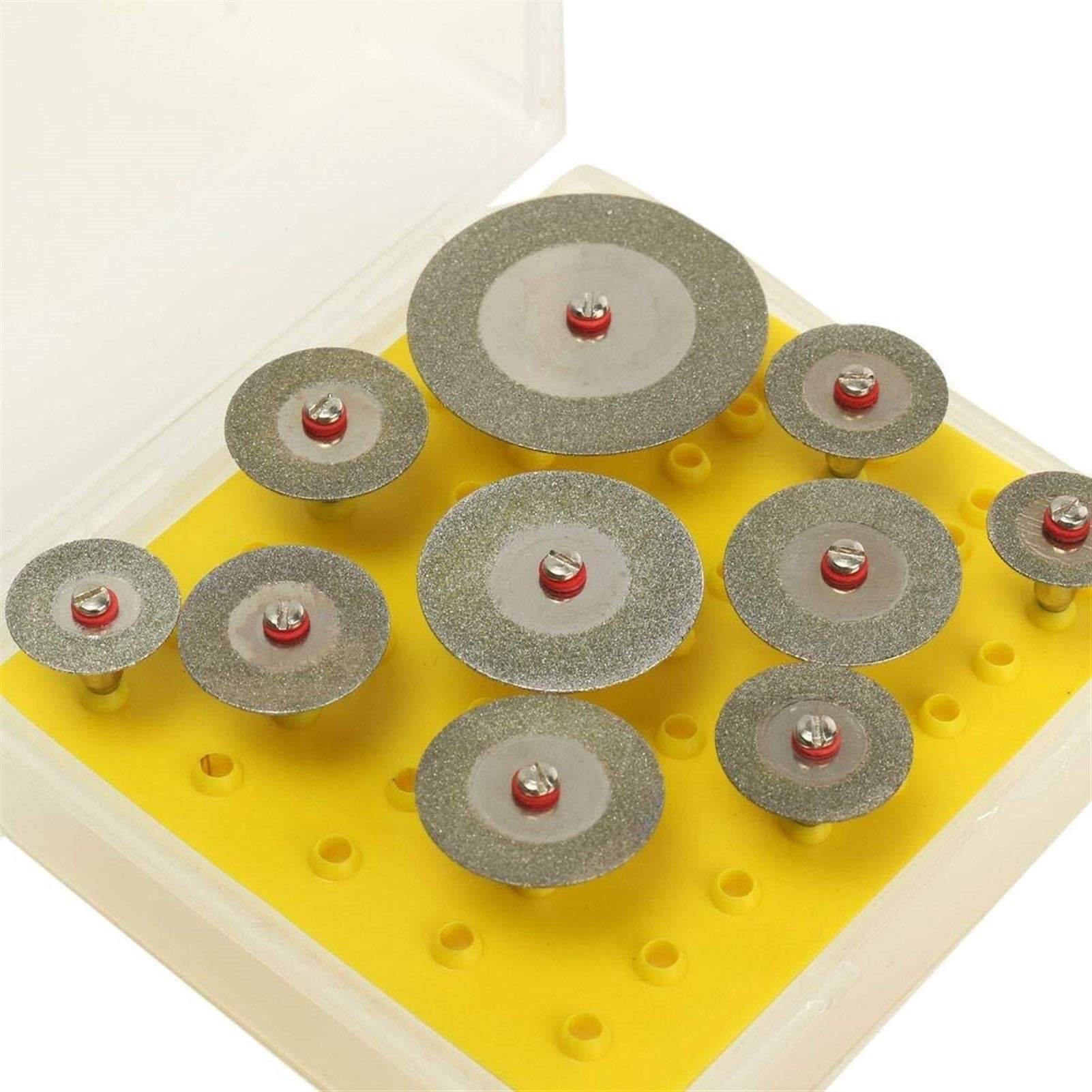 10pcs 16-40mm Diamond Cutting Disc Set for Rotary Tools - Professional Mini Drill Cut Off Wheels & Circular Saw Blades Kit - Perfect for Metal, Ceramic, Glass Cutting and DIY Projects
