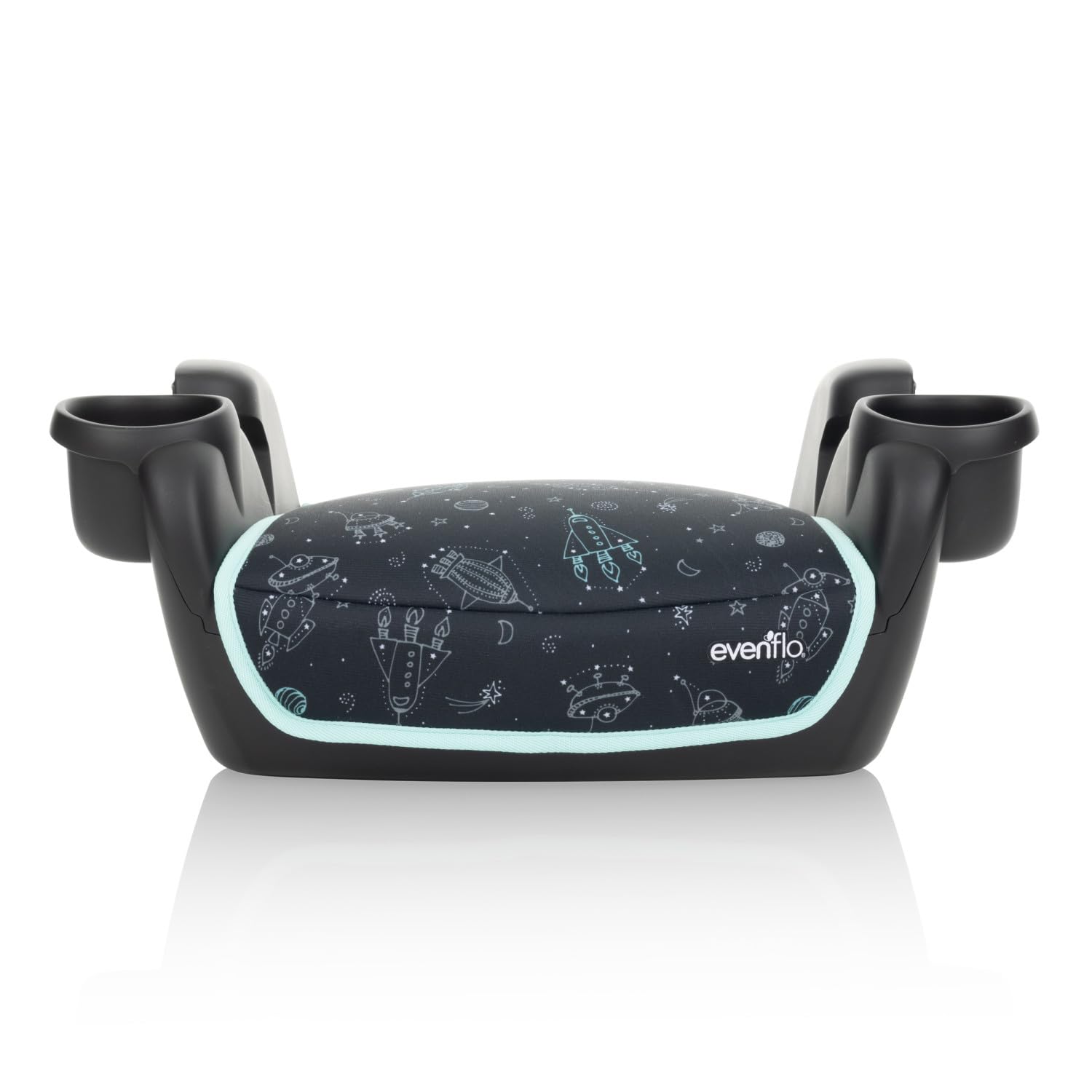 Evenflo GoTime No Back Booster Car Seat for Kids - Lightweight & Portable (Blue Astro) - Perfect for Travel, School & Everyday Use
