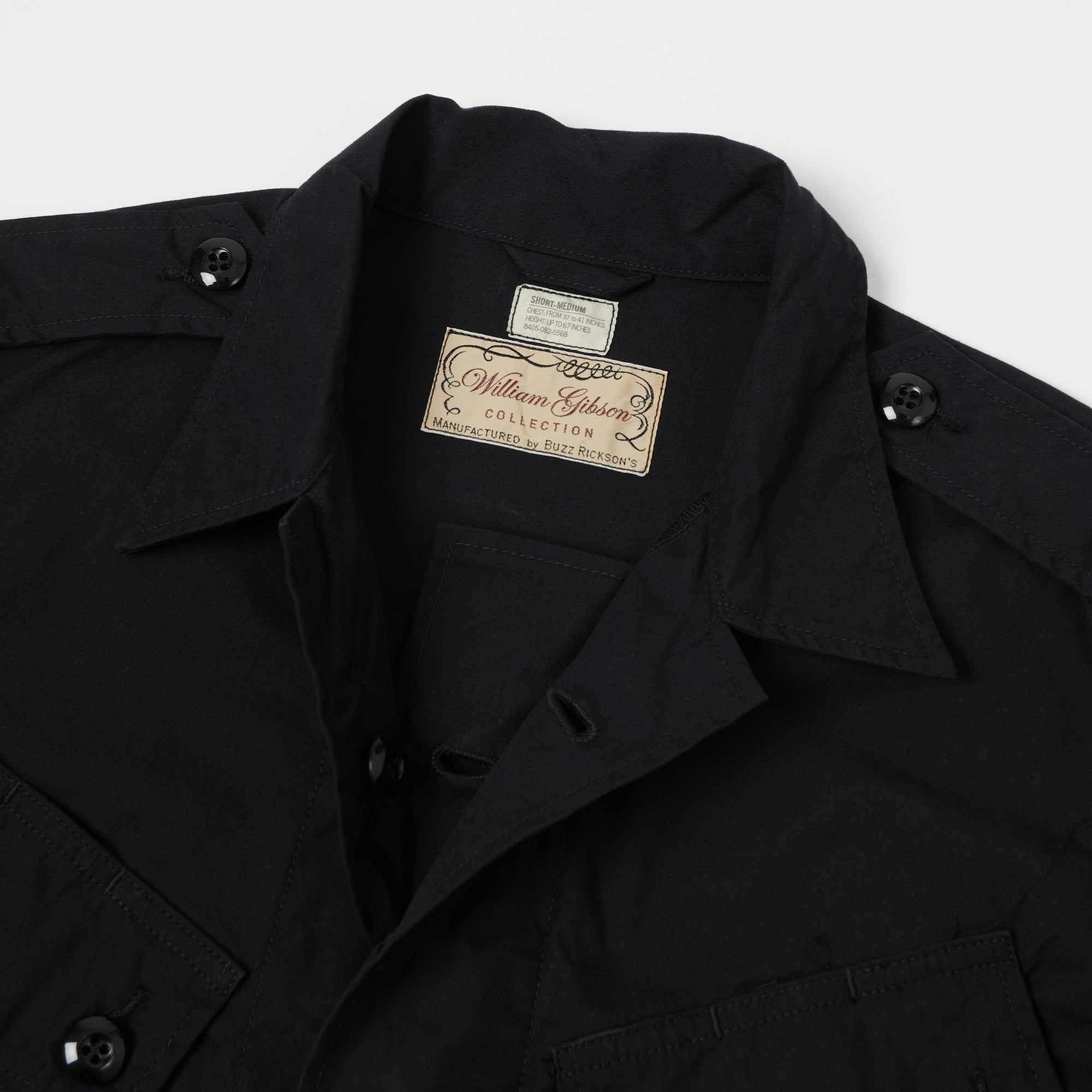 Buzz Rickson's X William Gibson Combat Tropical Jacket - Black | Military Style Lightweight Jacket for Outdoor Adventures & Urban Fashion