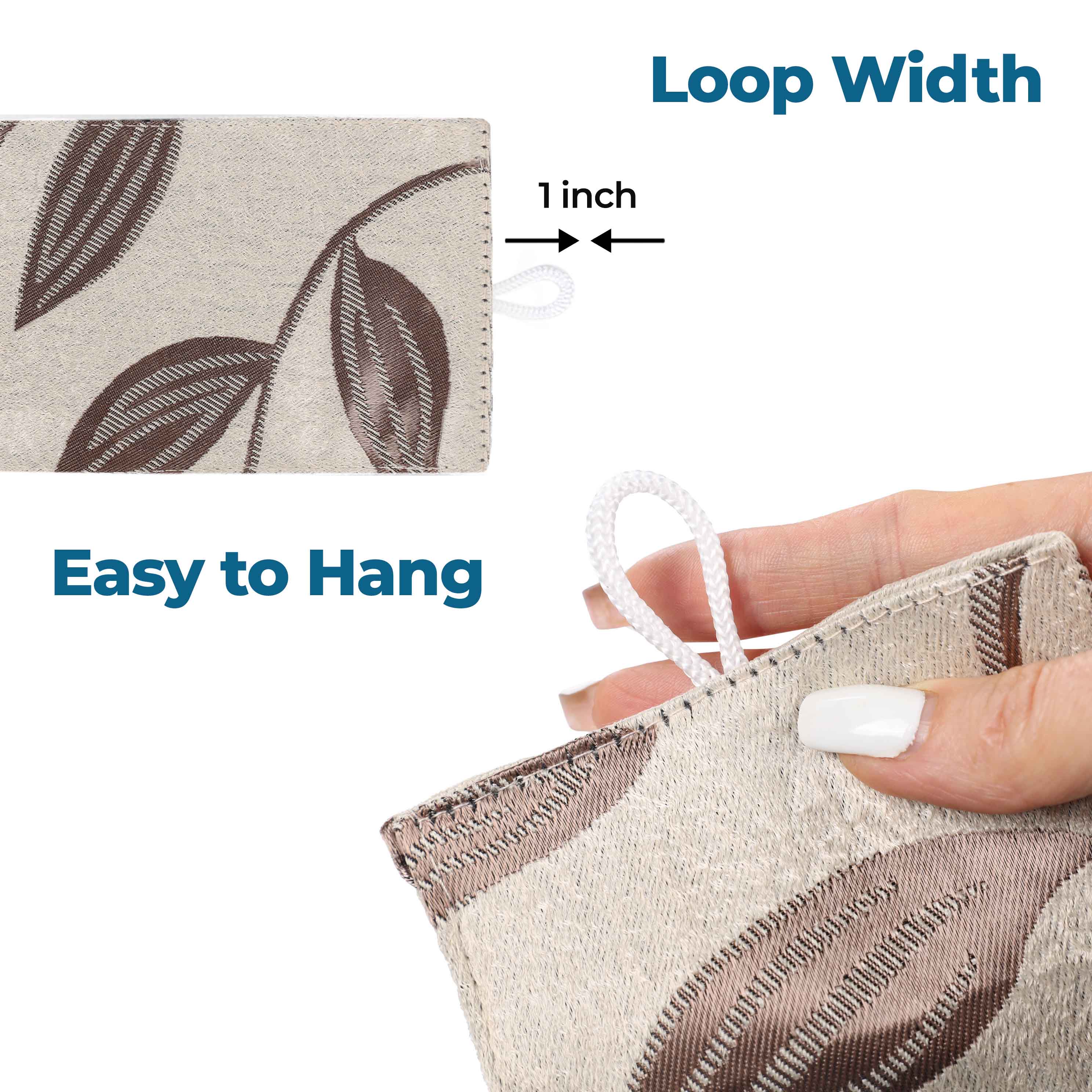 Blackout Curtains for Bedroom - Set of 2 Panels, 100% Room Darkening Thermal Insulated Drapes with Leaves Pattern - Perfect for Nursery, Home Theater & Light Sleepers
