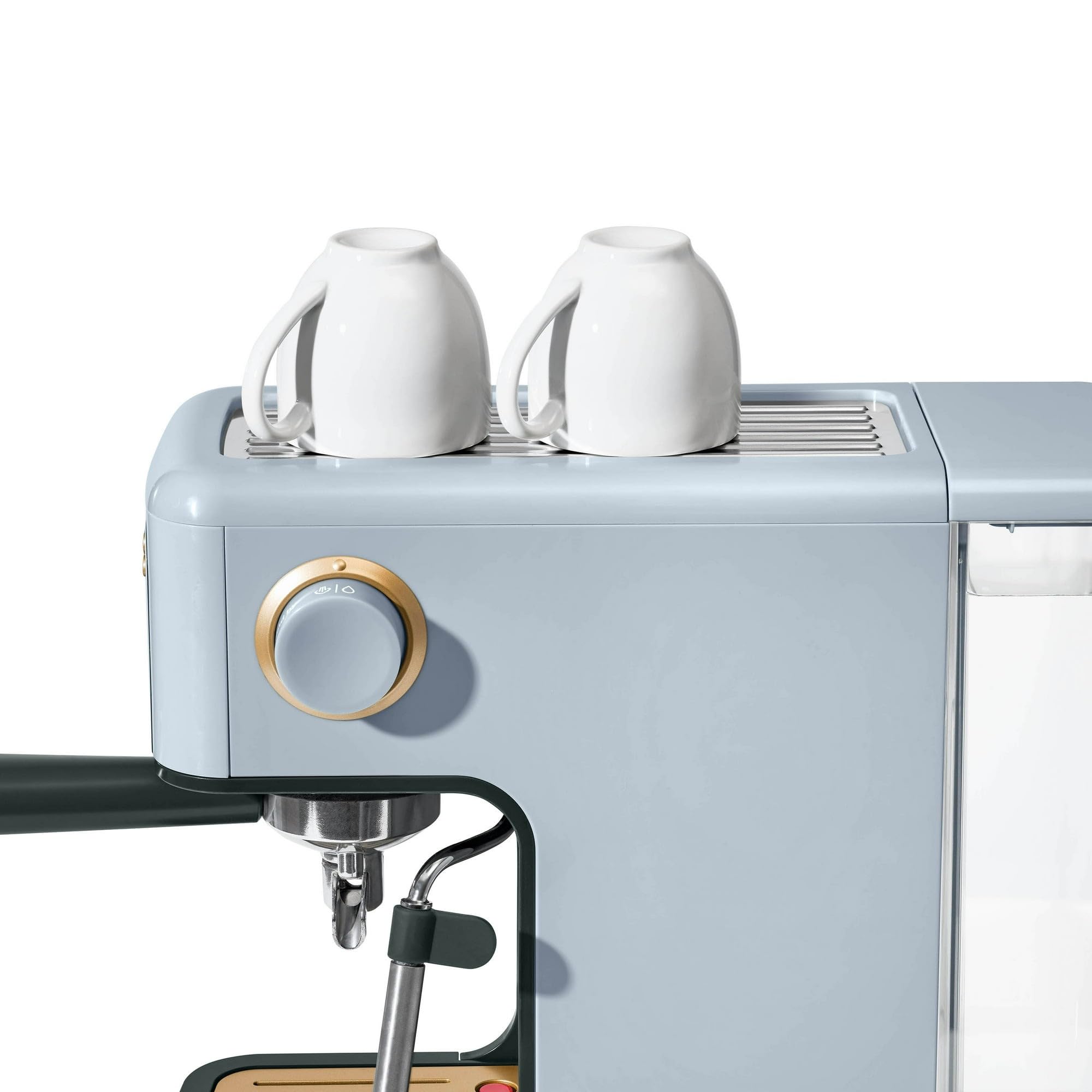 Drew Barrymore 20 Bar Pressure Slim Espresso Maker - Compact & Stylish Coffee Machine for Home & Office (Cornflower Blue) | Perfect for Small Kitchens, Dorms, and Coffee Lovers