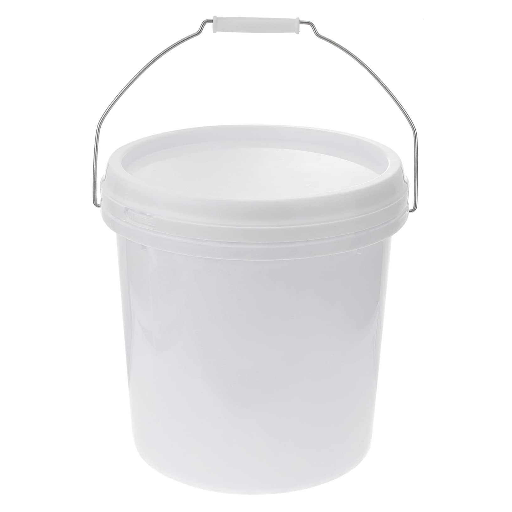 3 Gallon White Plastic Bucket with Airtight Lid - Food Grade Storage Container for Cereals, Grains, Pet Food, Paint & Industrial Use | Perfect for Kitchen, Pantry, Garage & Workshop Organization