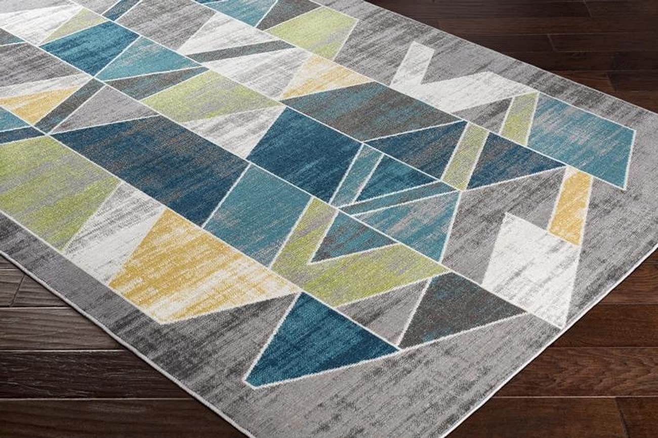 Mark&Day 5x7 Modern Teal Area Rug - Soft Blue Grey Carpet for Living Room, Bedroom, Kitchen - Non-Slip & Easy to Clean - Perfect for Home Decor & High Traffic Areas (5'3