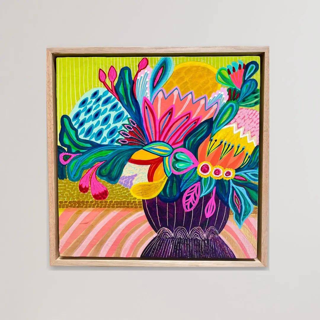 Garden Glory Original Hand-Painted Canvas Art - Perfect for Home Decor, Living Room Wall Art, and Office Decorations
