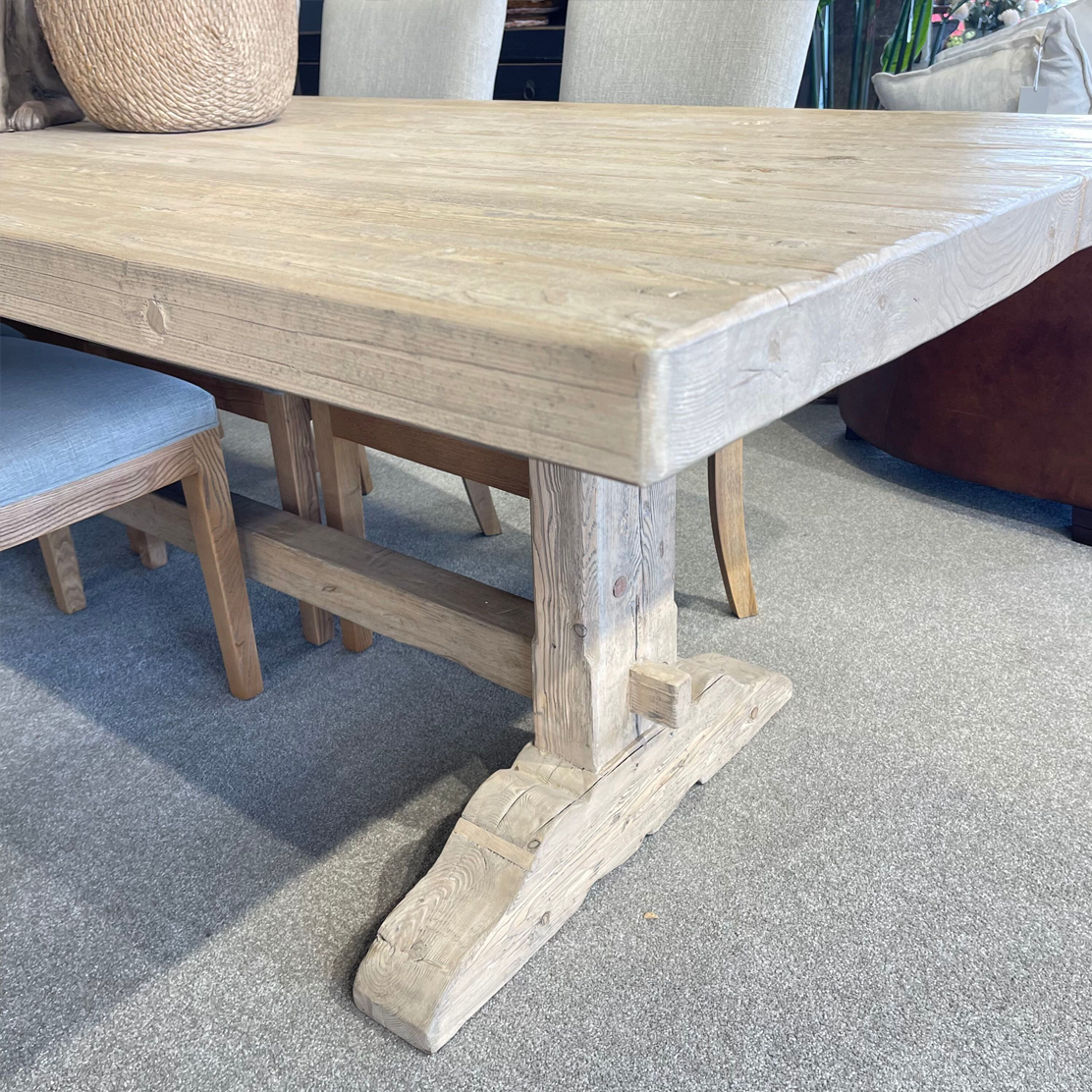Texas Style 98.4 Inch Dining Table - Perfect for Large Family Gatherings & Farmhouse Kitchen Decor
