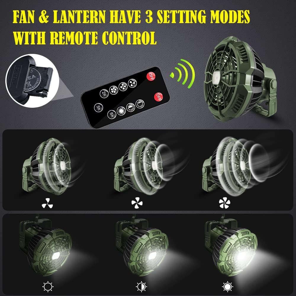 4-Person Pop Up Tent with Rechargeable Waterproof Camping Fan & LED Lights - Remote Control for Outdoor Adventures, Backpacking, and Family Camping Trips