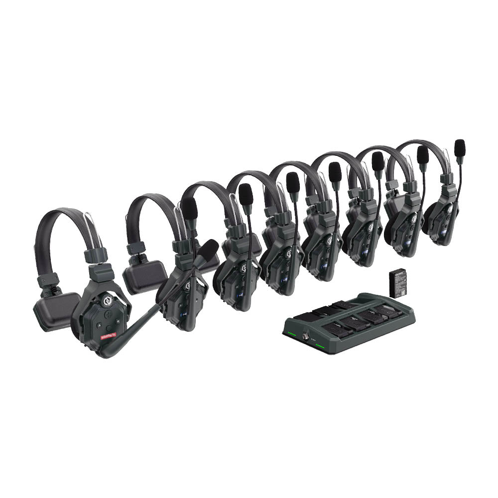Solidcom C1 8S Full Duplex Wireless Intercom System - 8 Channel Headset Kit with Single Ear Headsets for Clear Communication | Perfect for Construction Sites, Warehouses & Event Coordination