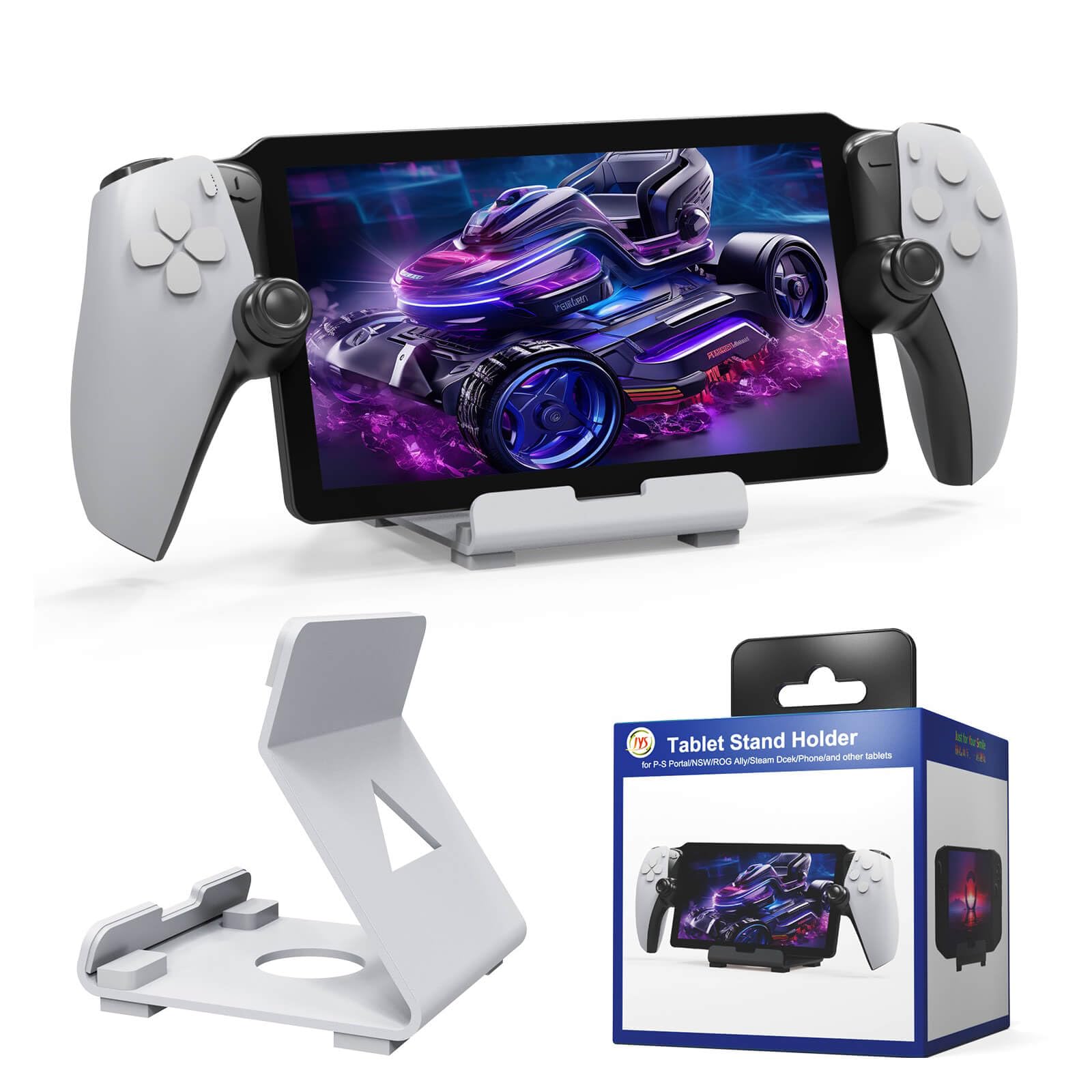 HEATFUN PS5 Portal Remote Player Metal Stand - White | Premium Aluminum Holder for PlayStation 5 Accessories | Perfect for Gaming Setup & Living Room Organization