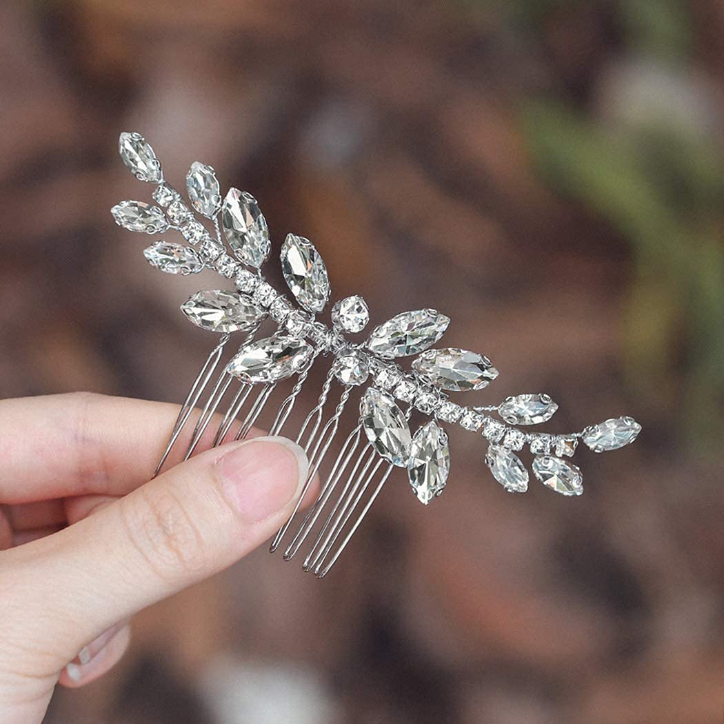 Sparkling Rhinestone Wedding Hair Comb - Crystal Bridal Hair Accessory for Women (Silver) | Perfect for Brides, Prom, Evening Gala & Special Occasions