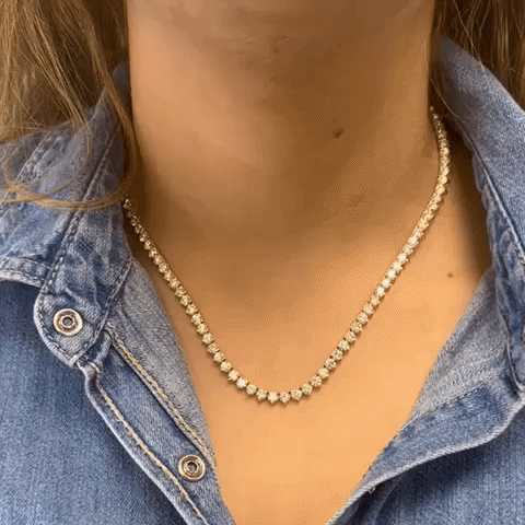 20.00ct Diamond Tennis Necklace - 4.00mm 14K Gold 3 Prong Setting | Elegant Jewelry for Weddings, Anniversaries & Special Occasions