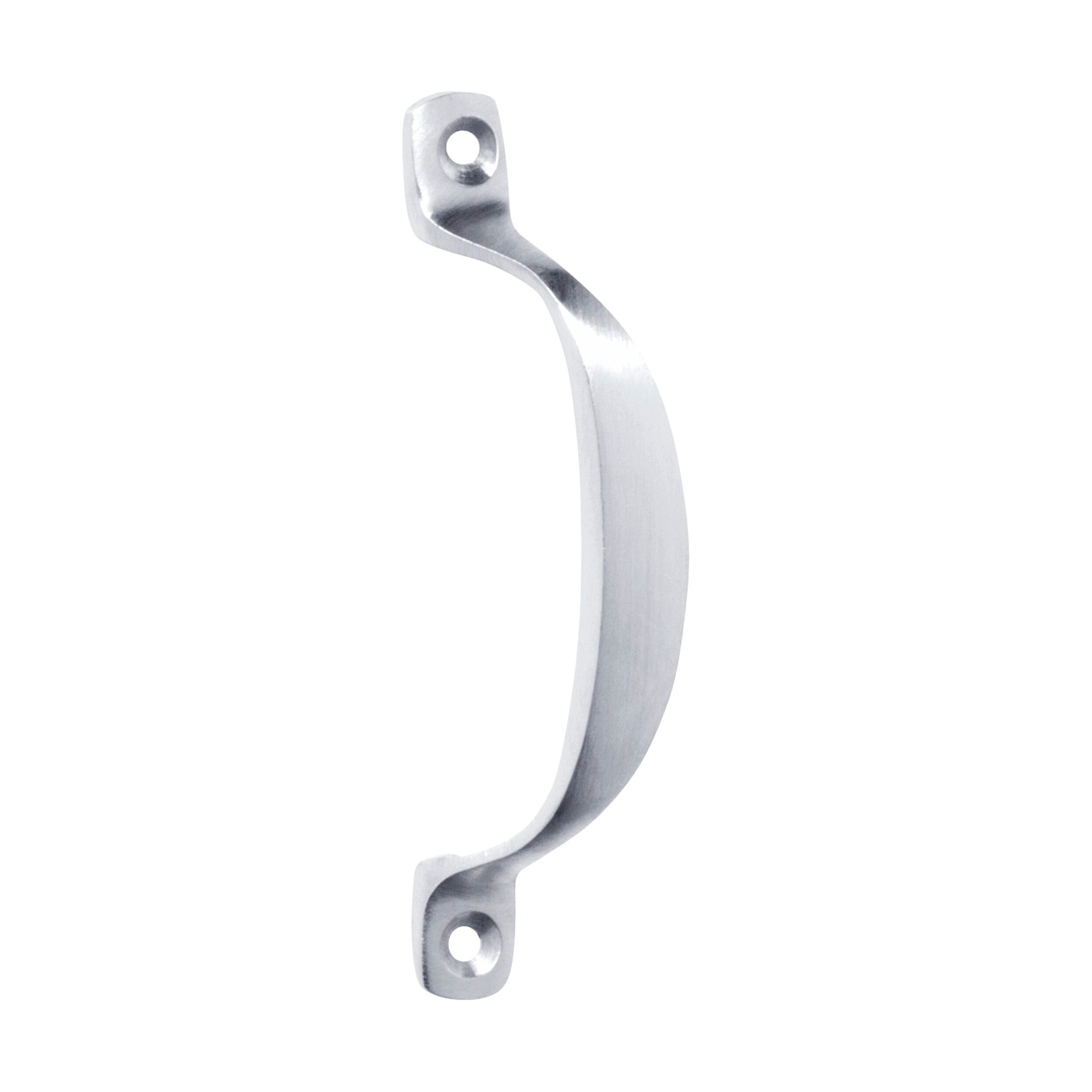 1374 Pull Handle - Offset Satin Chrome - 100mm x 20mm (HxP) - Cabinet & Drawer Hardware for Kitchen, Bathroom & Furniture Installation