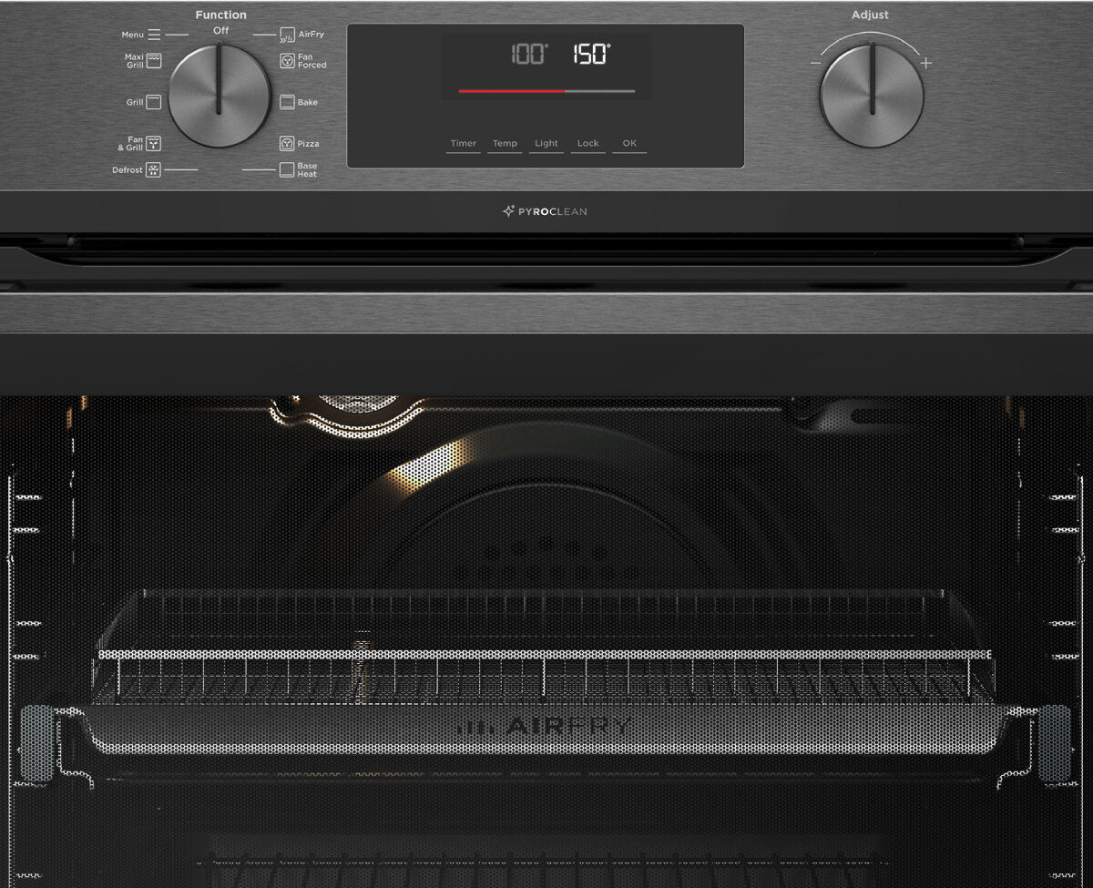 Westinghouse WVEP6716DD 60cm Multi Function Pyrolytic Oven with AirFry - Dark Stainless Steel Built-in Electric Oven for Baking, Roasting & Air Frying - Perfect for Home Kitchens & Small Restaurants