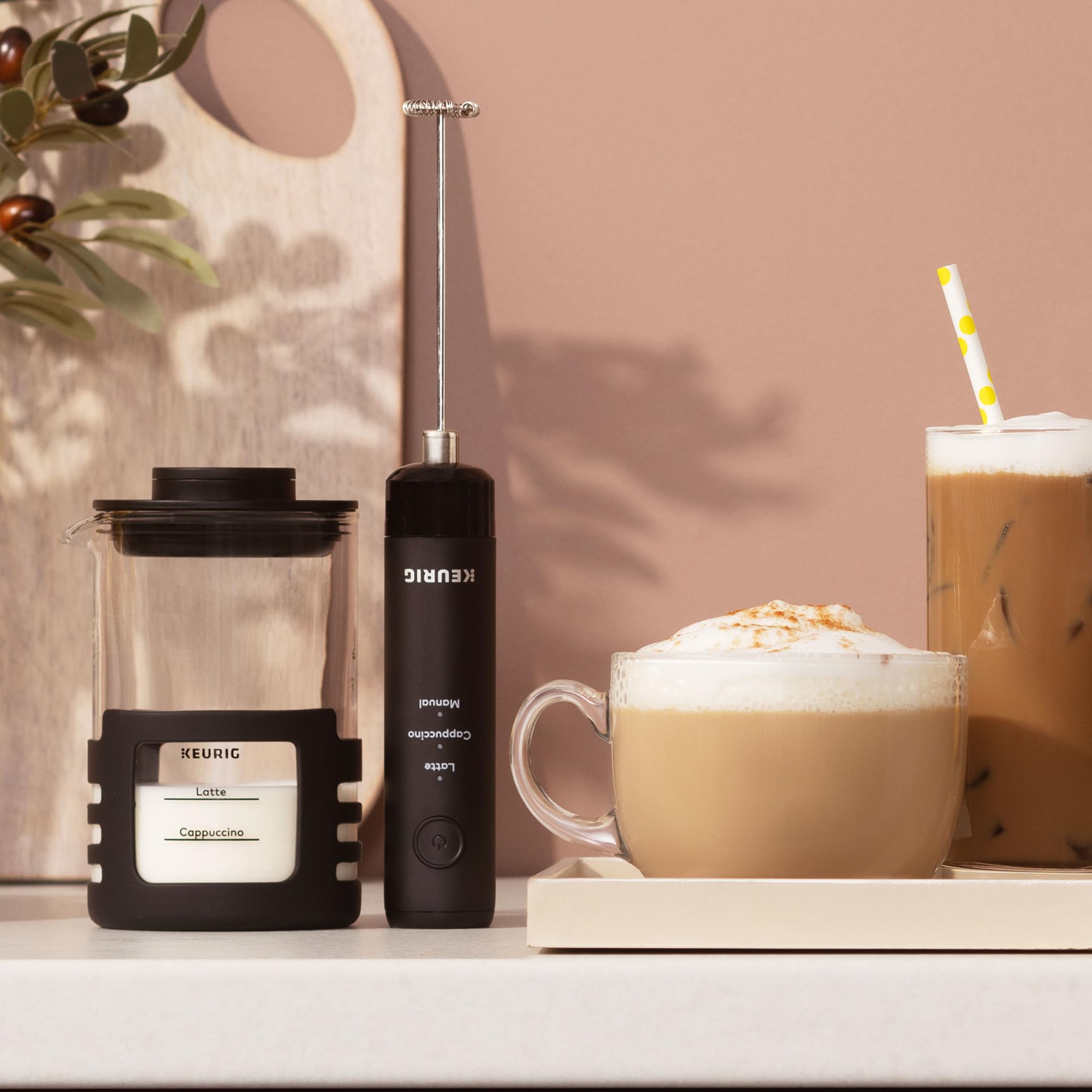 Keurig® SimpleCafé Milk Frother - Electric Handheld Frothing Wand for Coffee, Latte & Cappuccino - Perfect for Home Baristas & Coffee Lovers (Use for Hot/Cold Milk, Hot Chocolate & Matcha Drinks)
