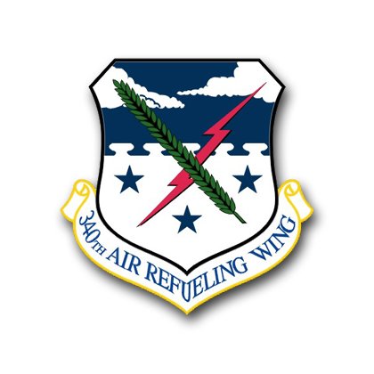 US Air Force 340th Air Refueling Wing Vinyl Decal Sticker 5.5 Inches - Military Aircraft Laptop Car Window Decoration for Veterans & Aviation Enthusiasts