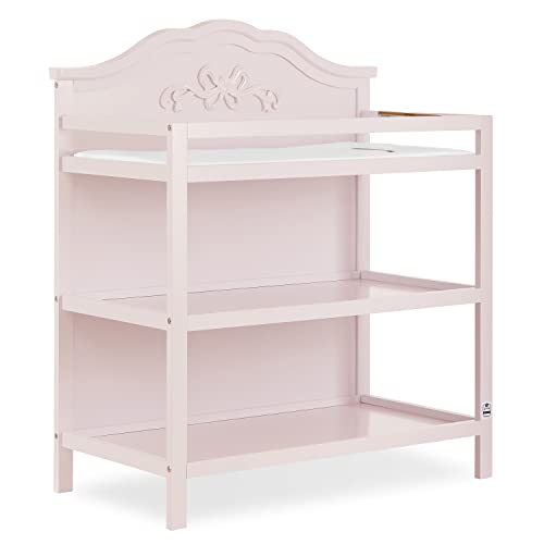 Sweetpea Baby 6044AU-BLUSH Nursery Changing Table with Safety Rail, Blush Pink - Perfect for Baby Diaper Changes & Nursery Organization