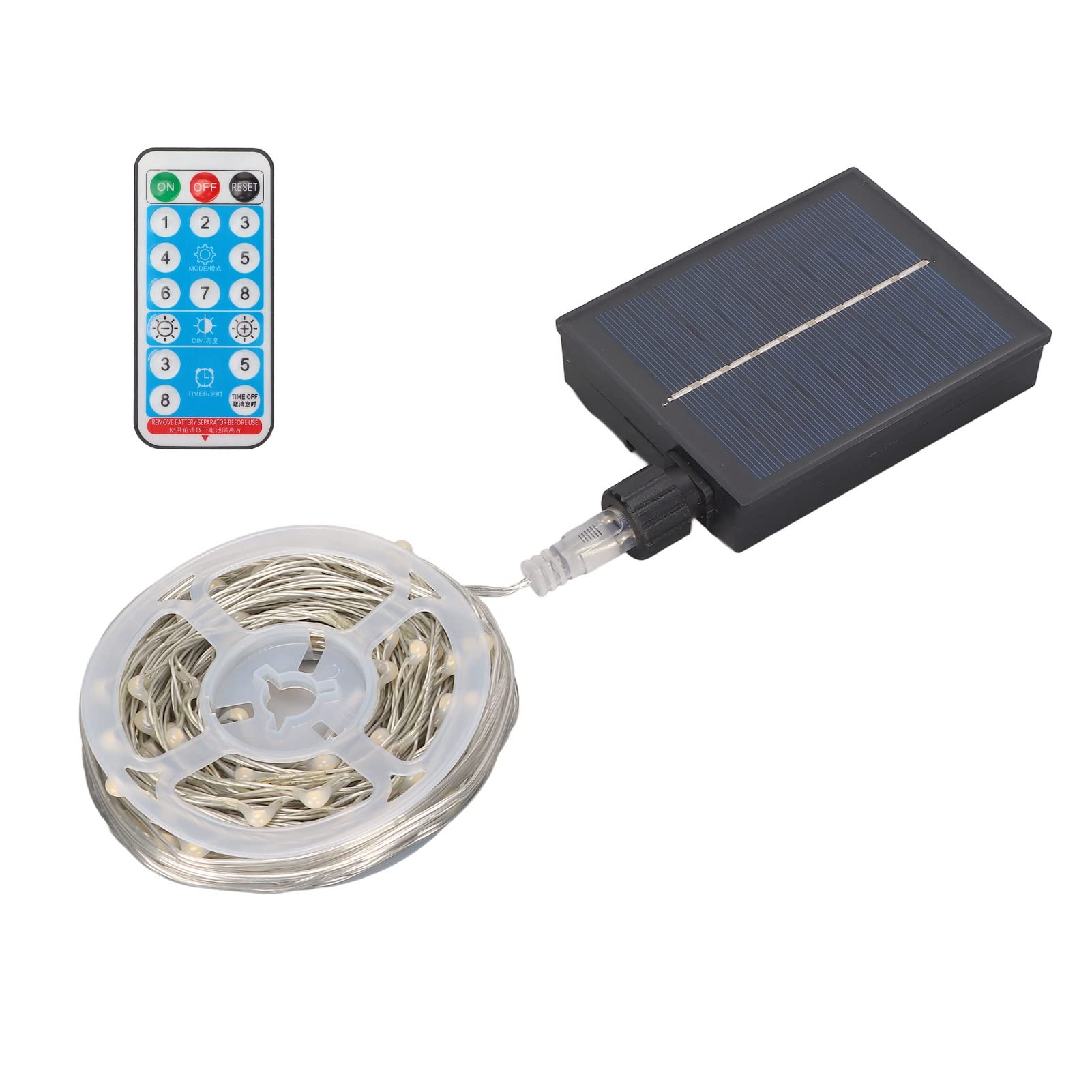 Solar Powered String Lights Outdoor - 32.8ft Waterproof Remote Control LED Fairy Lights with 8 Lighting Modes, 100 LED Bulbs & 6H Charging - Perfect for Patio, Garden, Backyard & Wedding Decorations