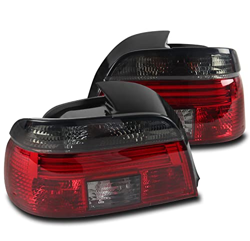 BMW 5 Series E39 Sedan (1997-2000) Tail Brake Lights - Red/Smoke Rear Lamps Replacement - Perfect for Night Driving & Enhanced Safety