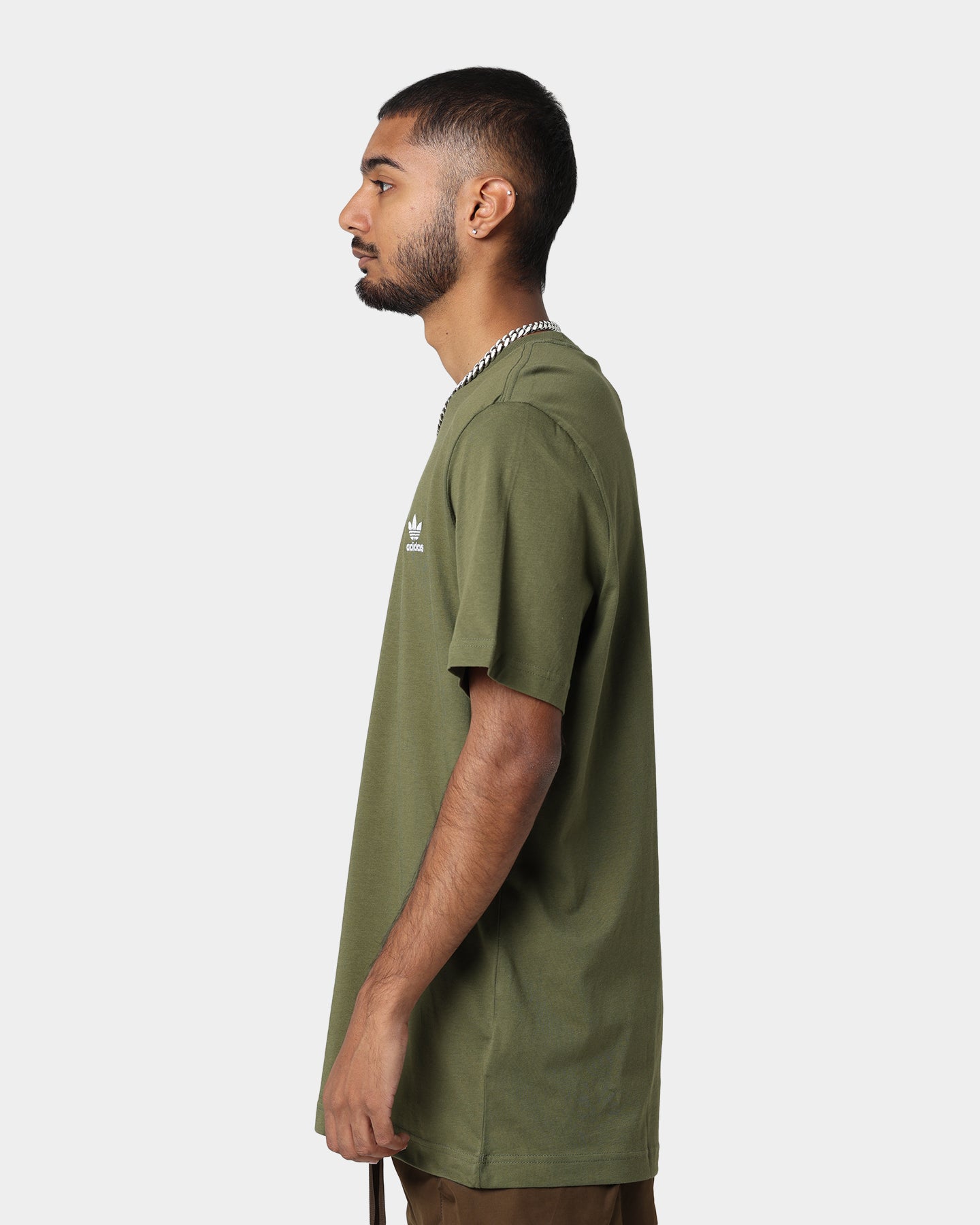 Adidas Essential T-Shirt for Men - Soft Cotton Comfort Fit Olive Green Tee - Perfect for Gym, Running & Casual Wear