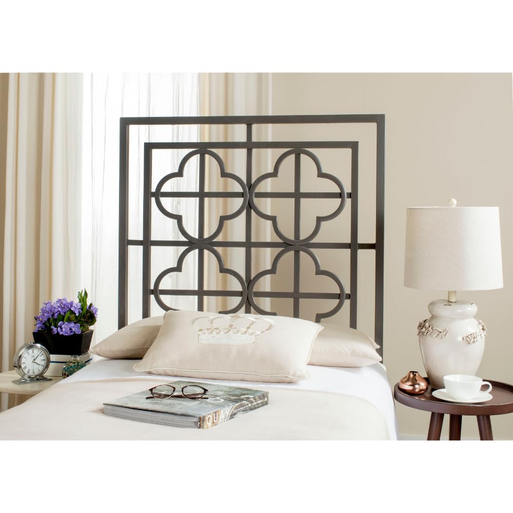 SAFAVIEH Home Collection Lucina Gunmetal Headboard for Full Size Bed - Modern Metal Bed Frame Headboard for Bedroom Decor, Perfect for Guest Rooms & Master Suites