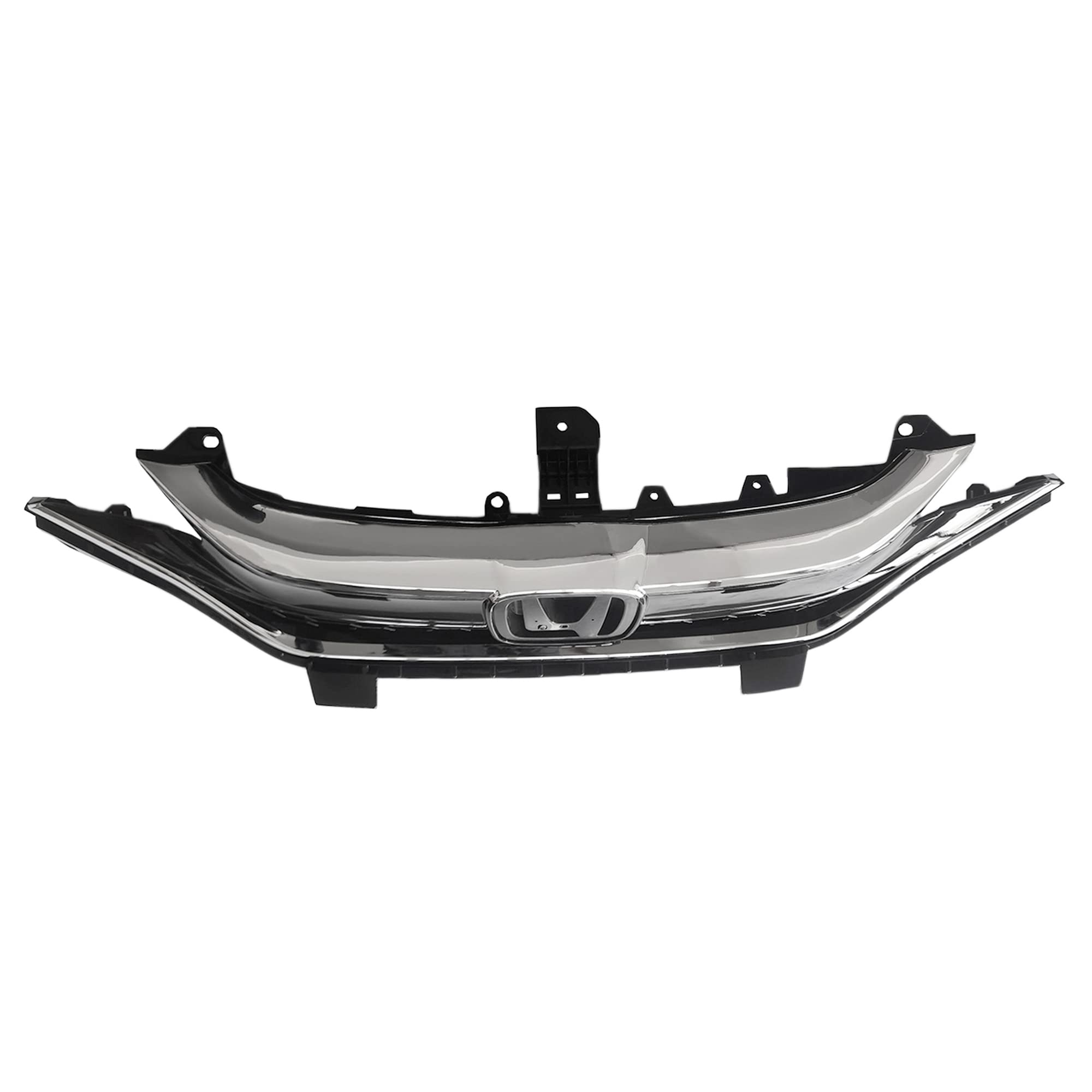 Black & Chrome Honeycomb Front Bumper Grille for 2018-2020 Honda Fit Hatchback | Replacement Part 71121T5RA50 | Enhances Style & Aerodynamics