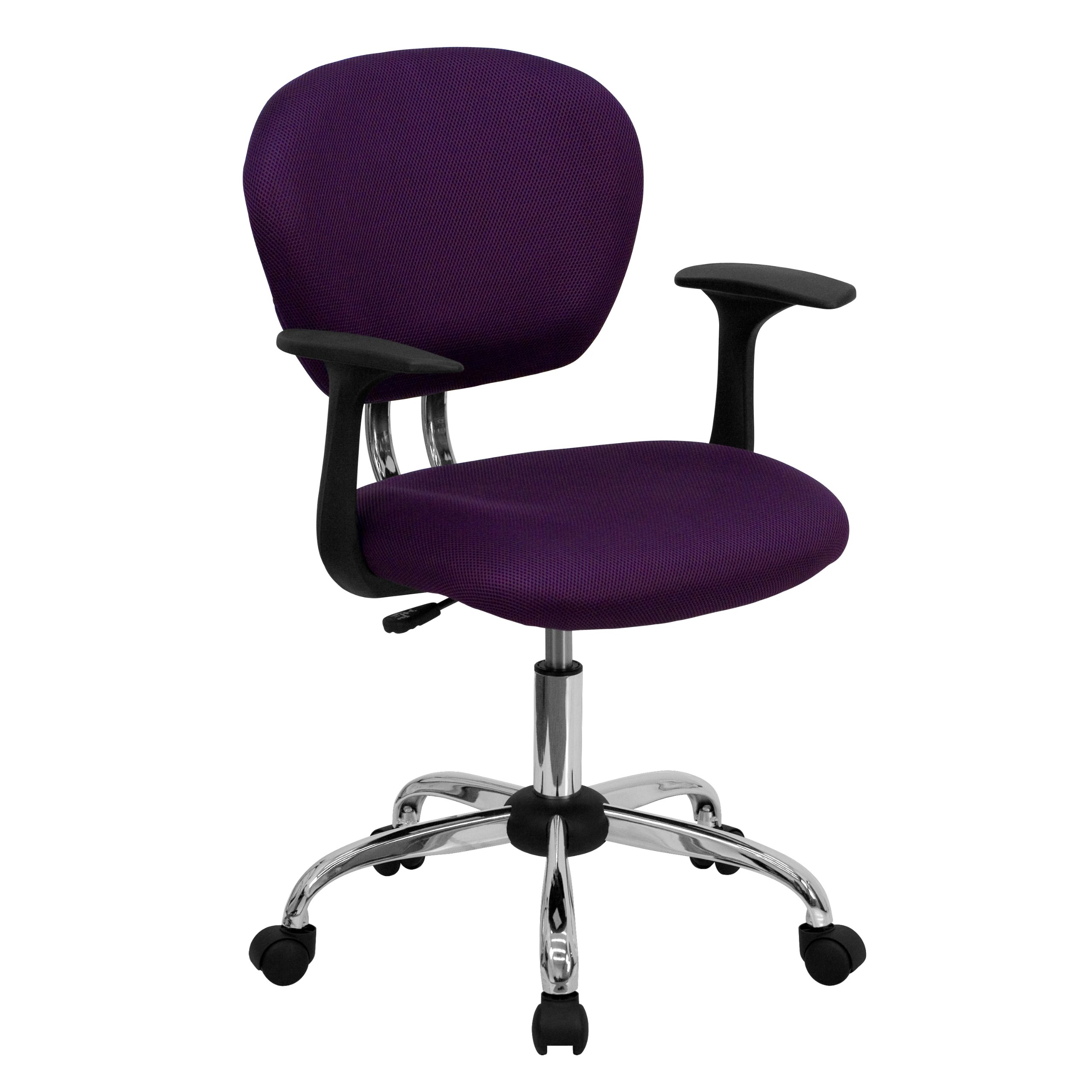 Ergonomic Mid-Back Purple Mesh Office Chair with Adjustable Arms & Swivel - Comfortable Task Chair for Home & Business Workspaces, Perfect for Long Hours of Computer Work & Video Conferencing