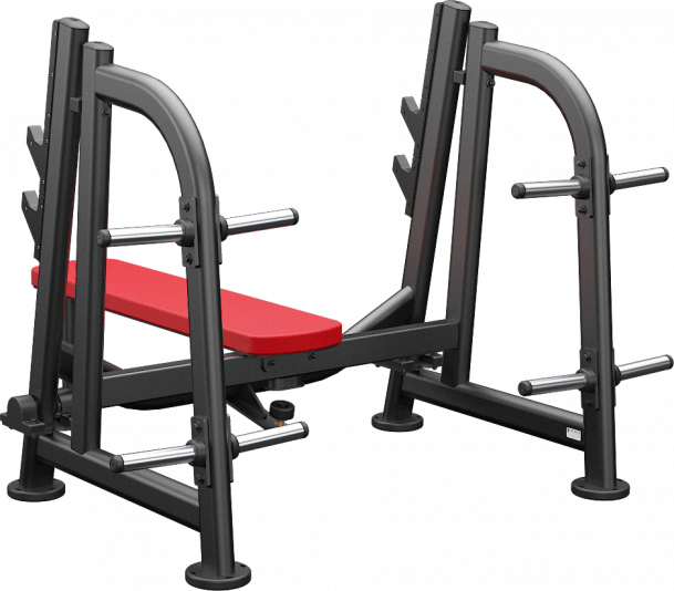 ATLANTIS Olympic Flat Bench Press with Pivot - Heavy Duty Adjustable Weight Bench for Home Gym & Strength Training