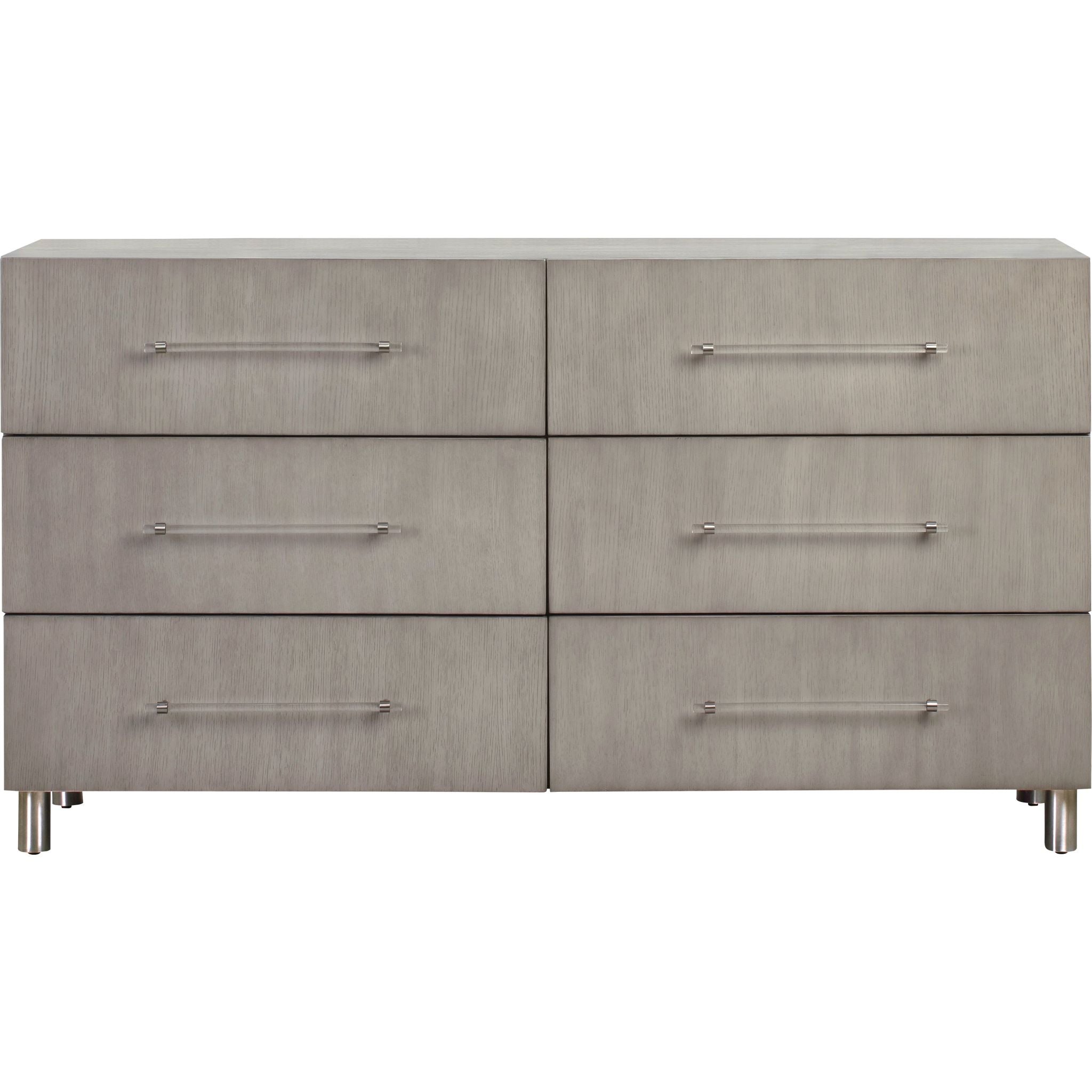 Argento 6-Drawer Dresser in Misty Grey - Modern Bedroom Storage Furniture for Home Organization & Stylish Decor
