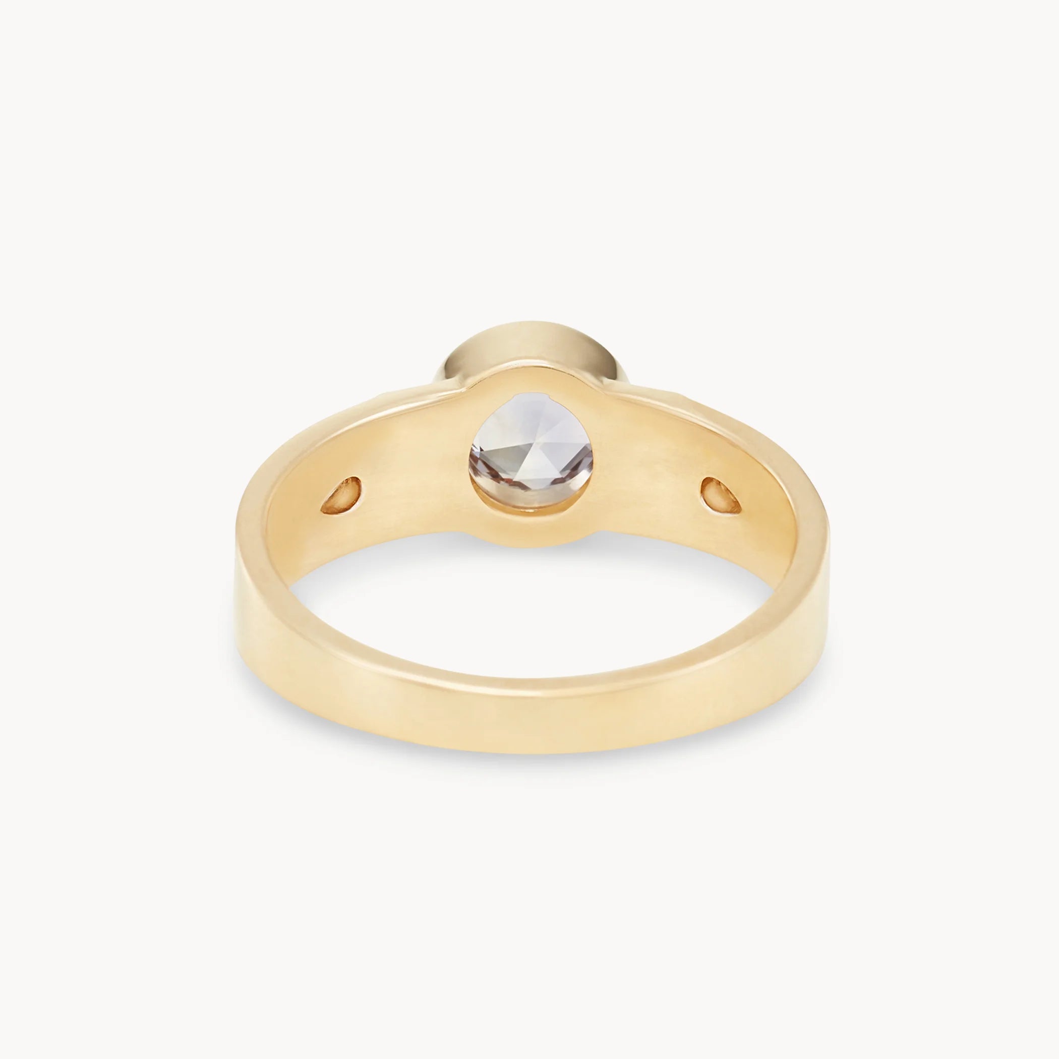 14K Yellow Gold Round Sapphire Forestlight Kiss One-of-a-Kind Ring – Elegant Jewelry for Weddings, Anniversaries & Special Occasions
