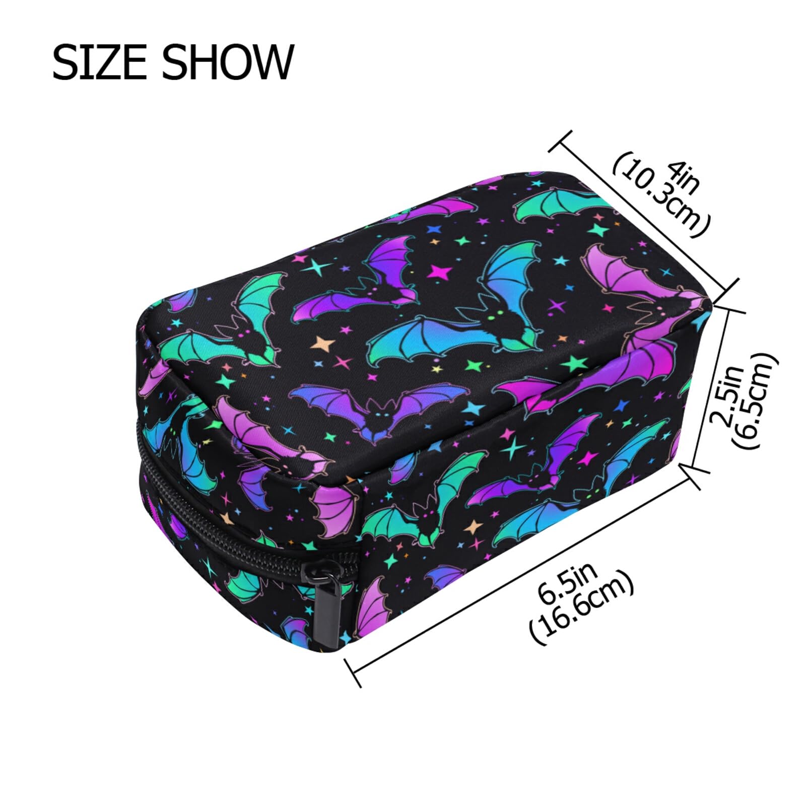 Luminous Bat Makeup Bag for Women - Travel & Halloween Organizer