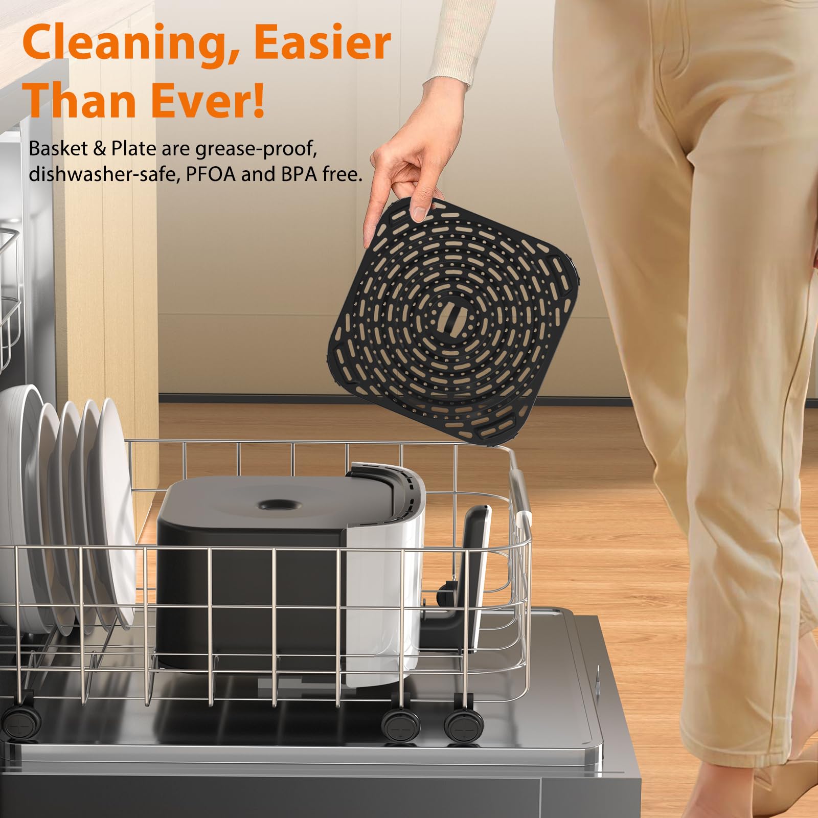 FABULETTA 6 Quart Air Fryer with 11-in-1 Functions, 450°F Max Crisp Technology, Nonstick & Dishwasher Safe Basket, White - Perfect for Healthy Frying, Roasting, Baking & Reheating for Family Meals & Parties